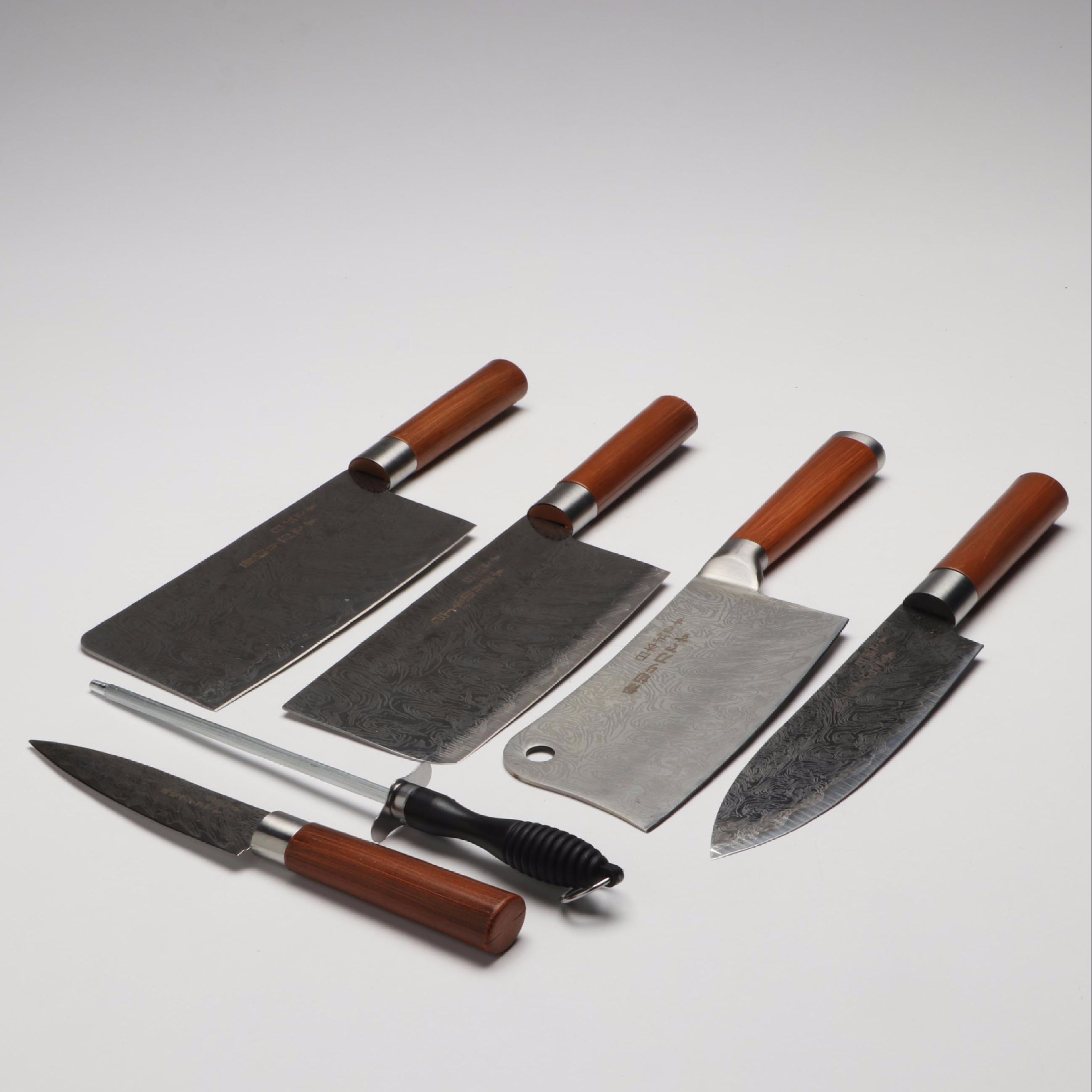 Japanese Style Etched Stainless Steel Chef's Knives