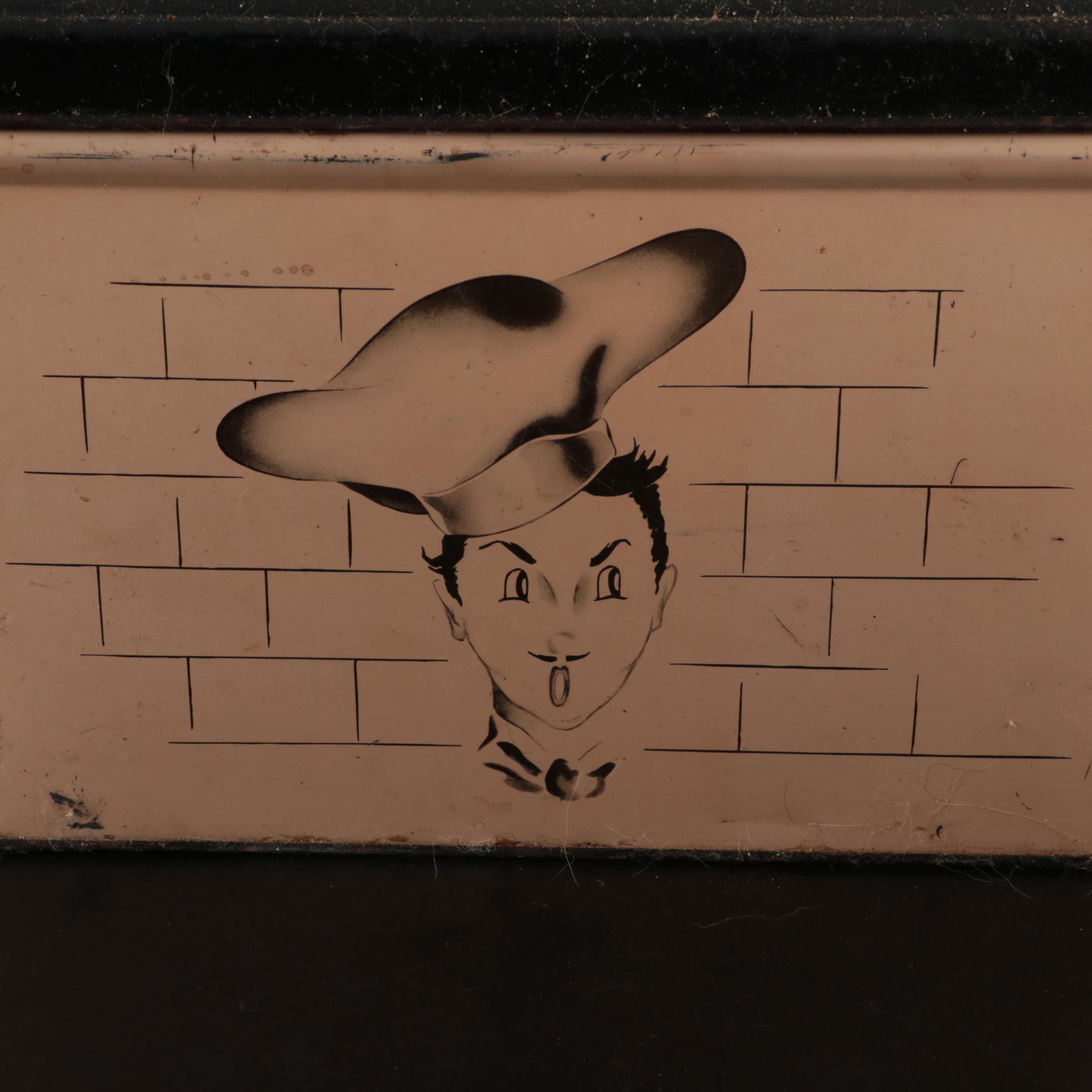 Parmeco Lithograph Sugar Canister and Other Bread Box with Flathau's Cookie Tin