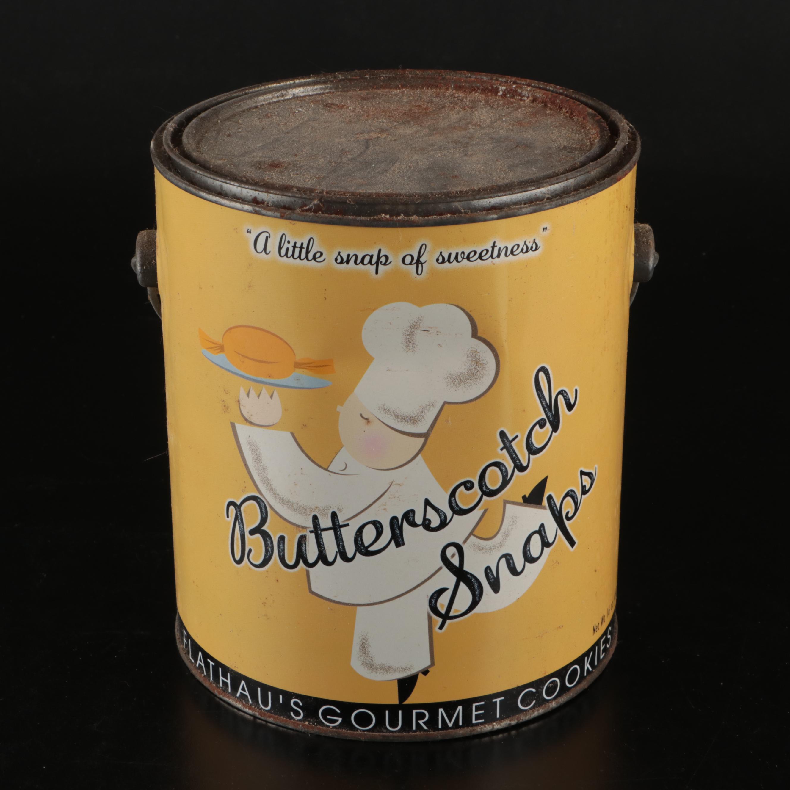 Parmeco Lithograph Sugar Canister and Other Bread Box with Flathau's Cookie Tin