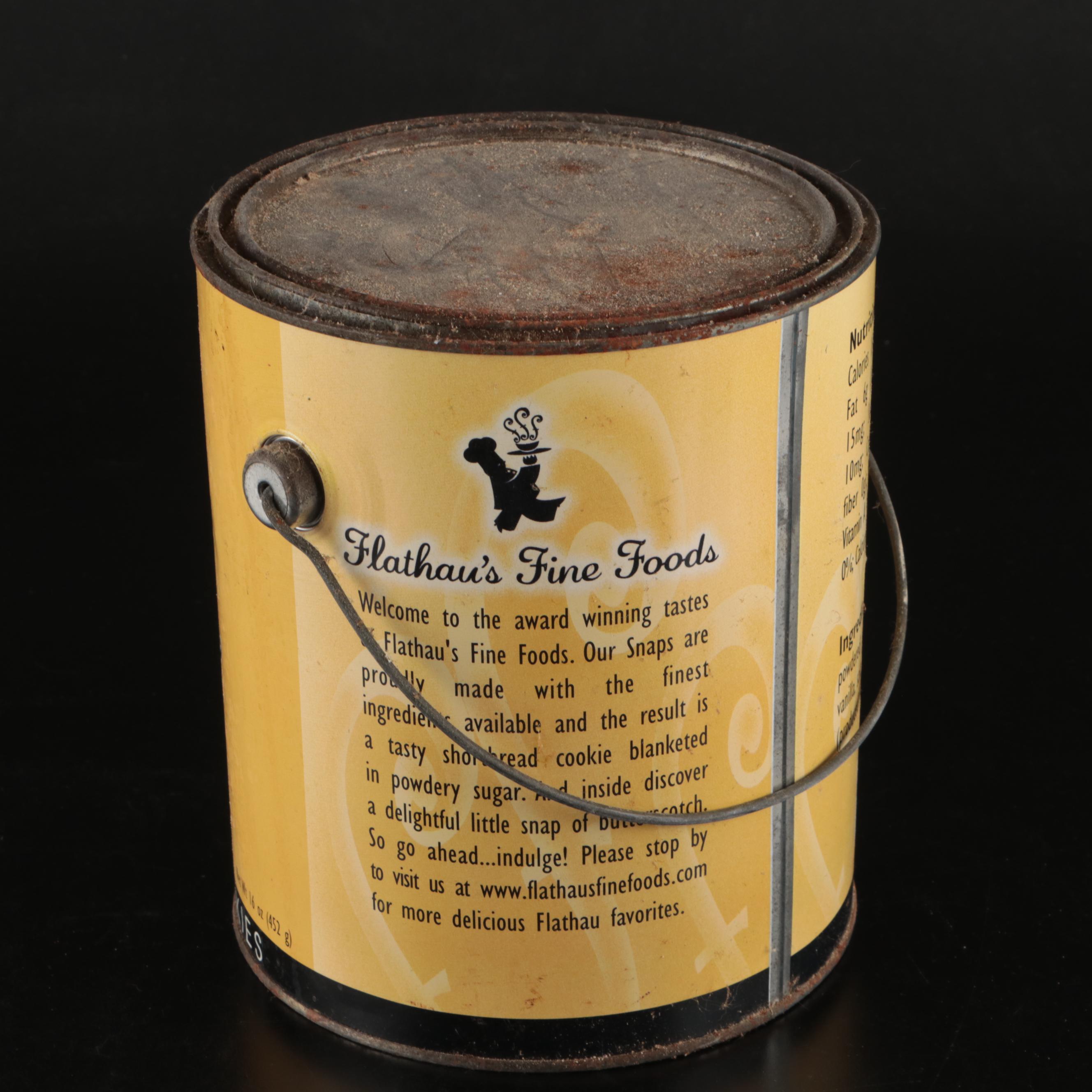 Parmeco Lithograph Sugar Canister and Other Bread Box with Flathau's Cookie Tin