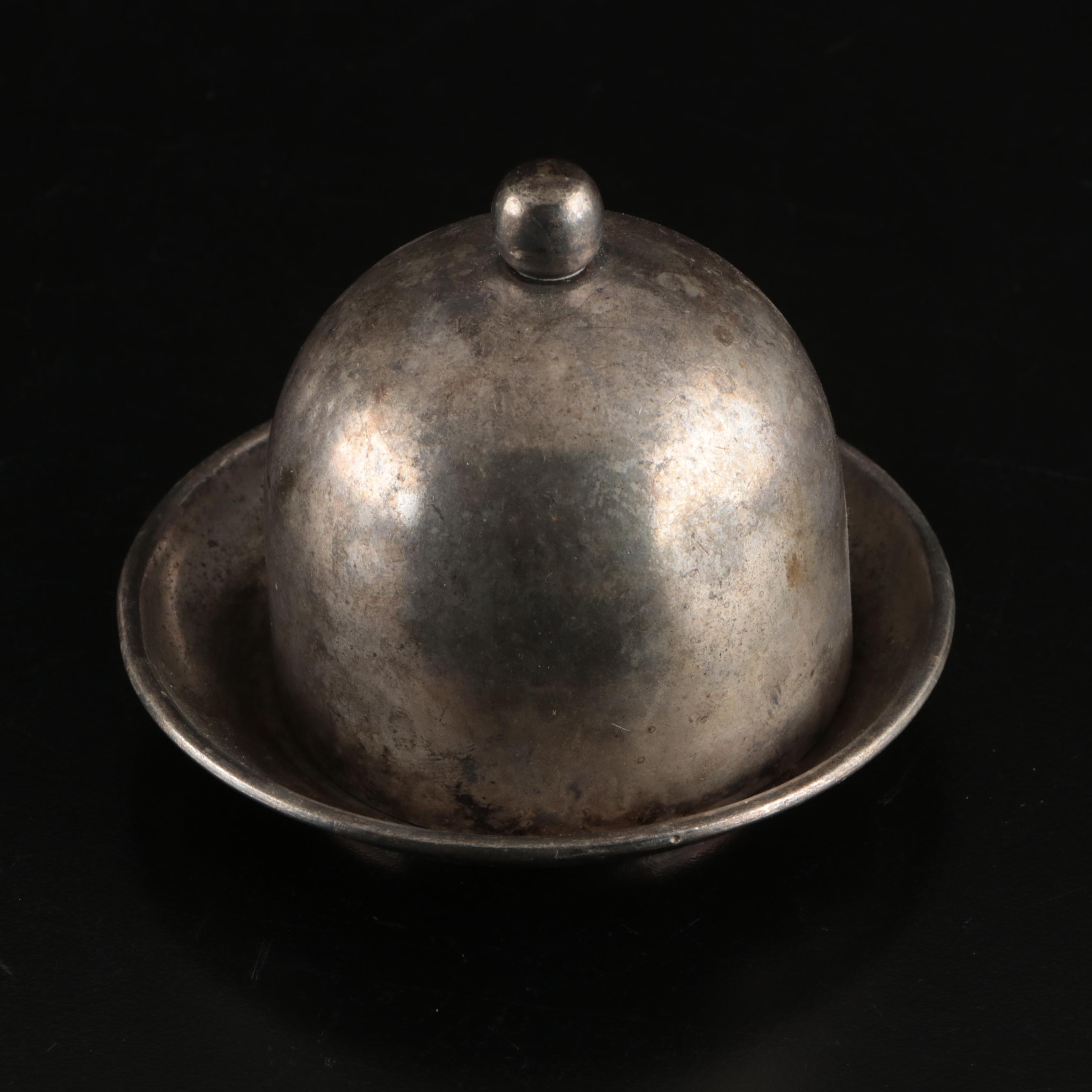 French Style Pewter Domed Butter Bells, 20th Century