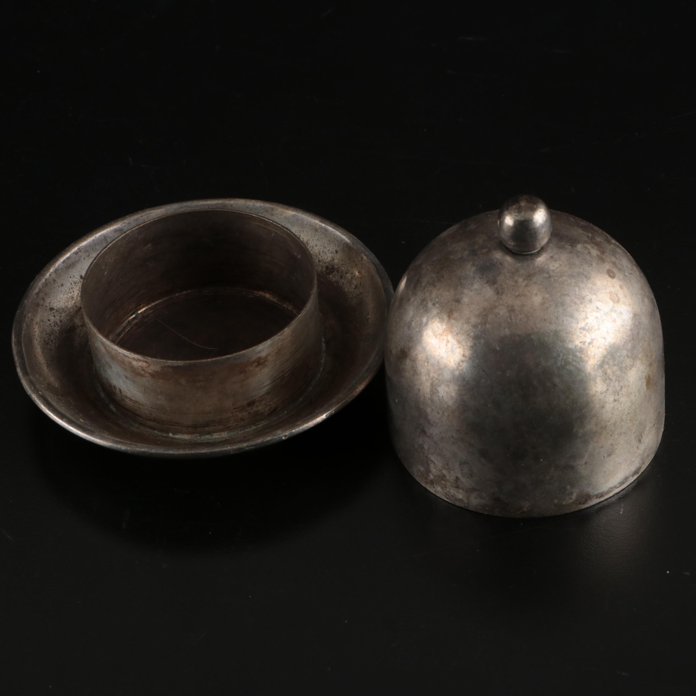 French Style Pewter Domed Butter Bells, 20th Century