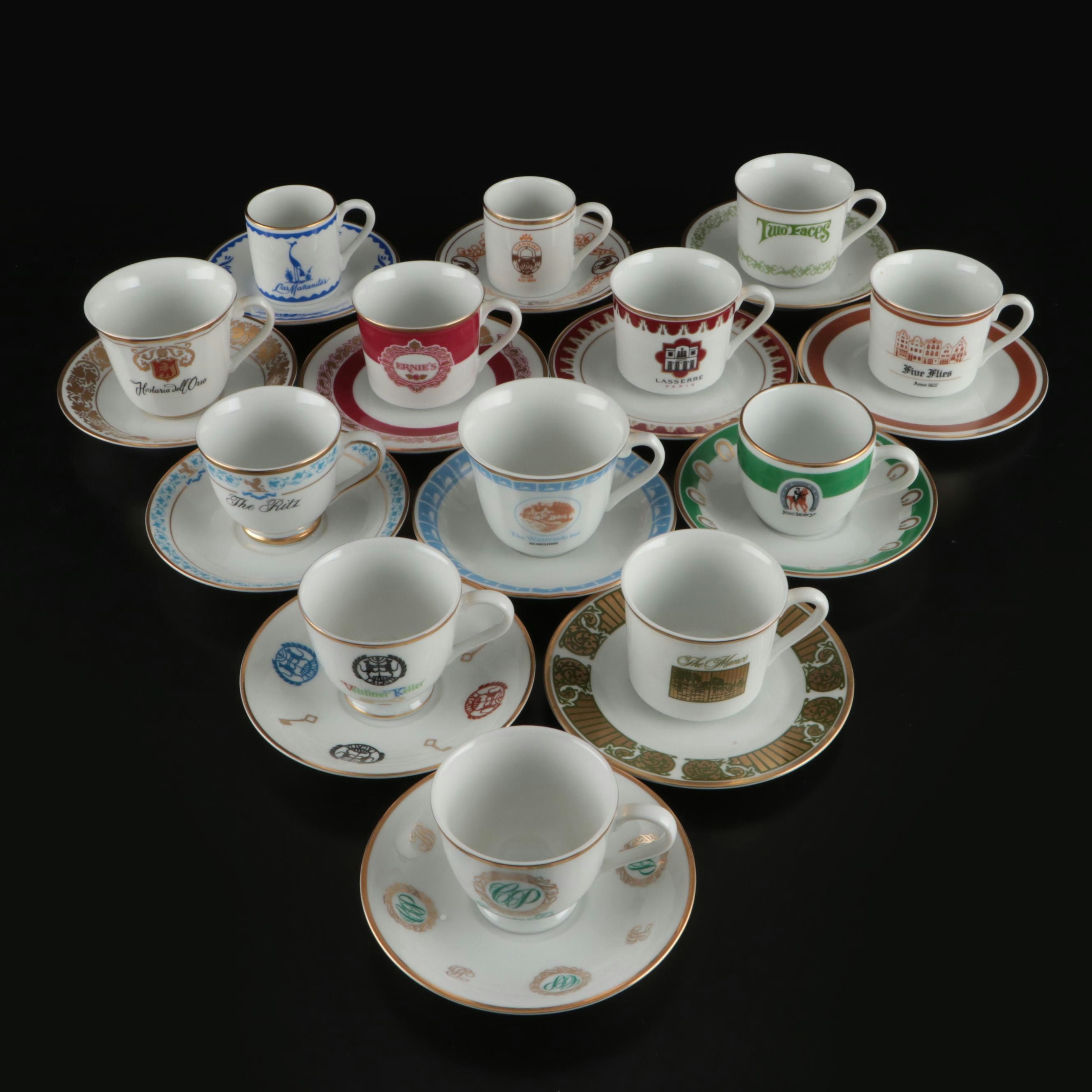 Franklin Mint "World's Greatest Restaurants Collection" Demitasse Cups