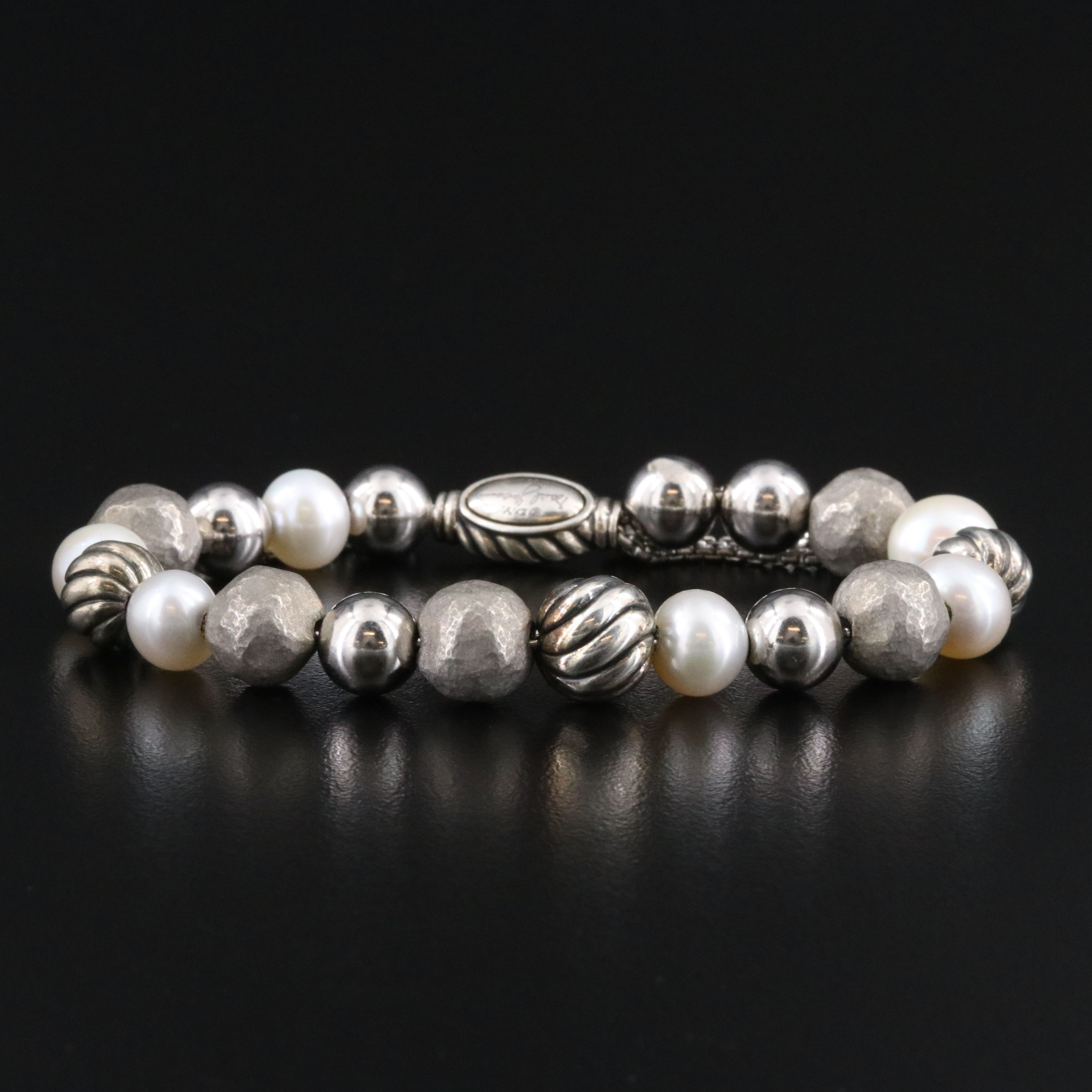 David Yurman DY Elements Sterling and Pearl Bracelet | EBTH