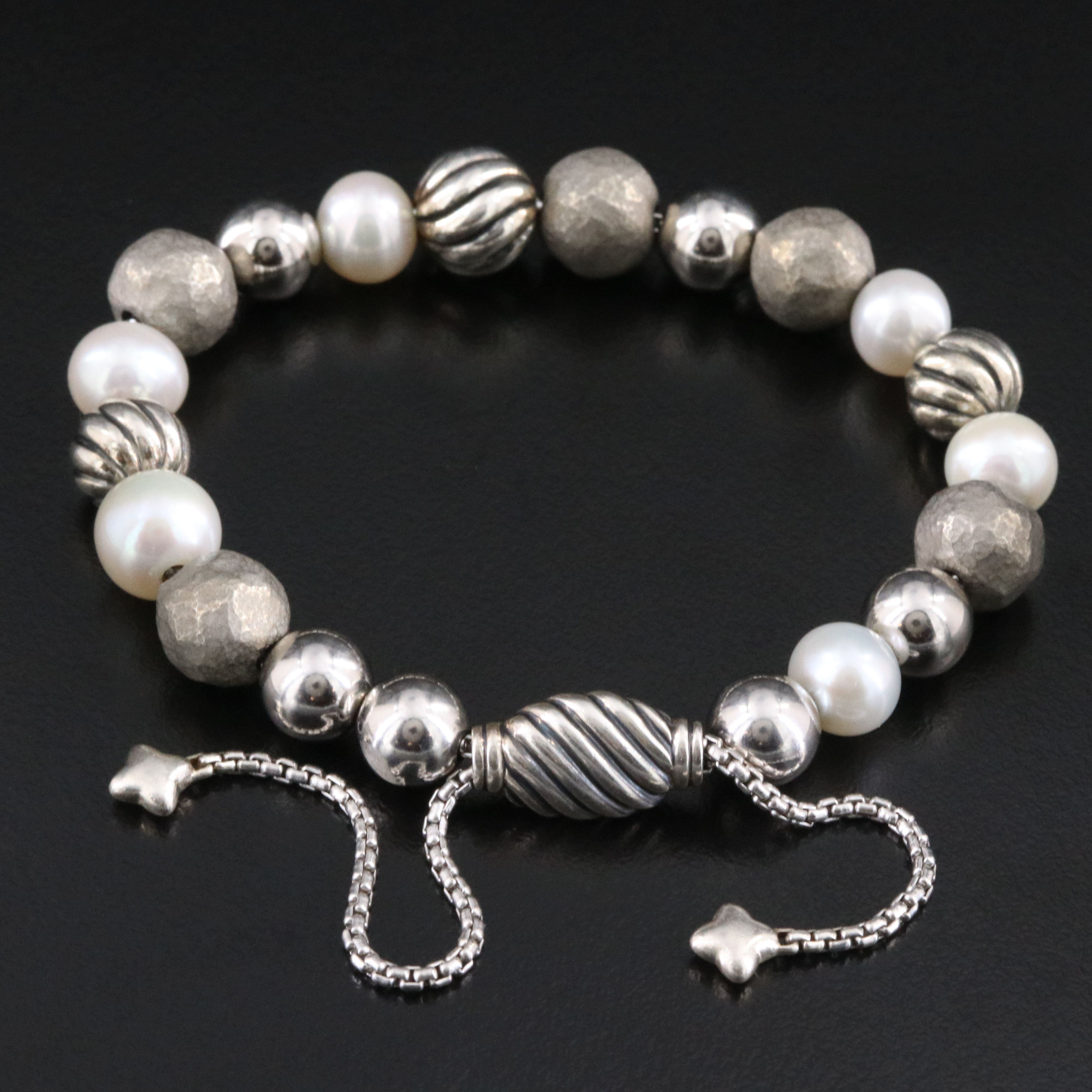 David Yurman DY Elements Sterling and Pearl Bracelet | EBTH