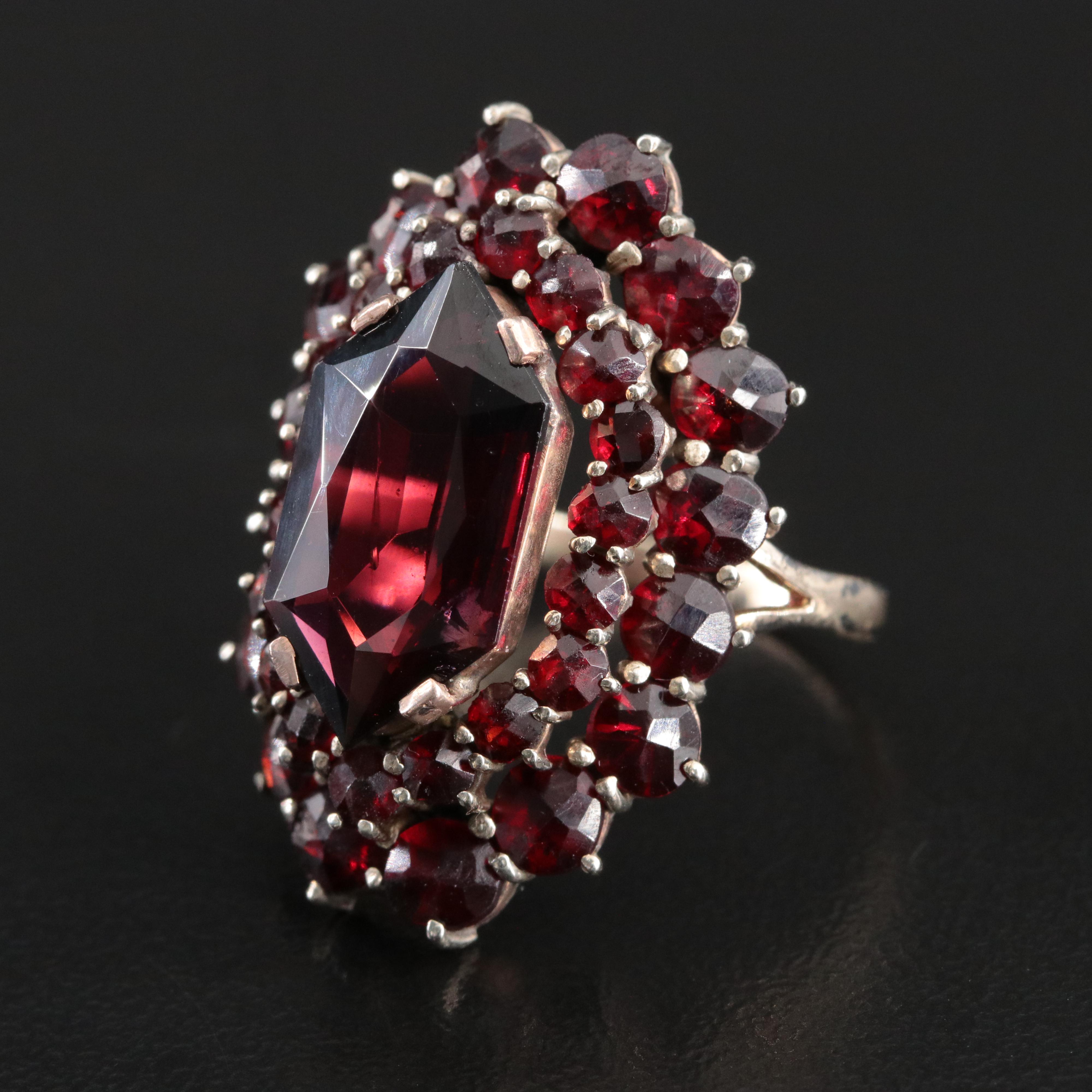 Czech Garnet Ring with 10K Shank