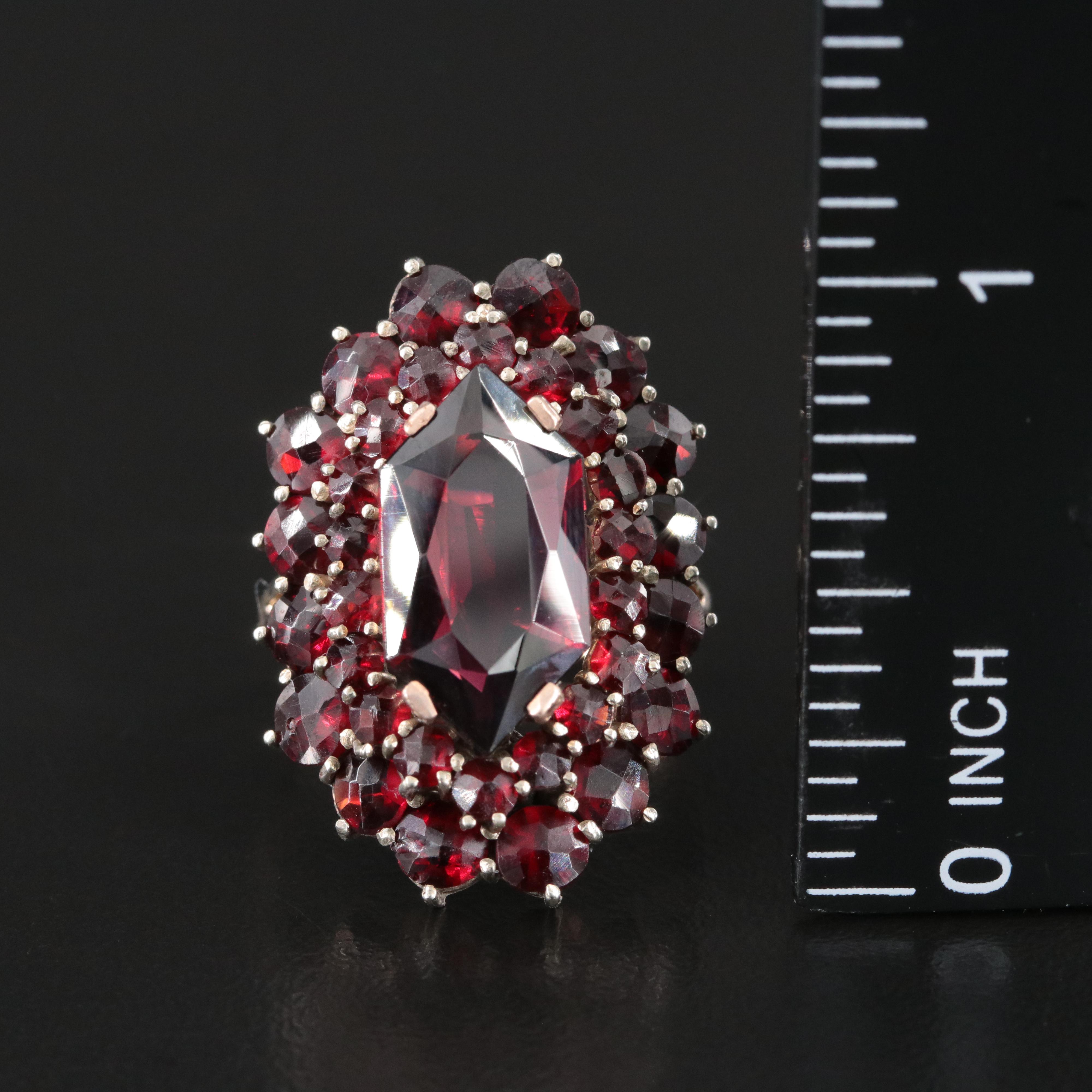 Czech Garnet Ring with 10K Shank