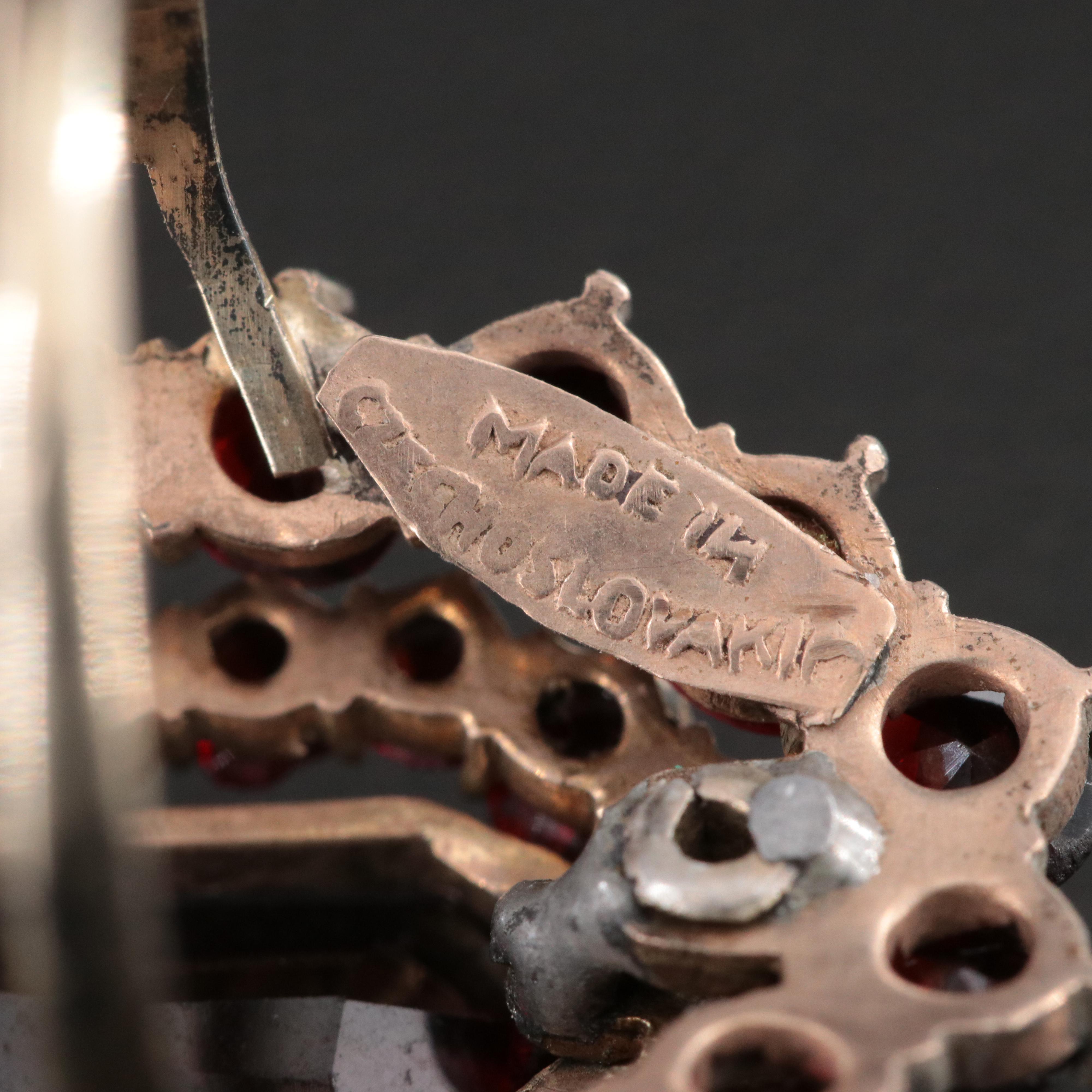 Czech Garnet Ring with 10K Shank