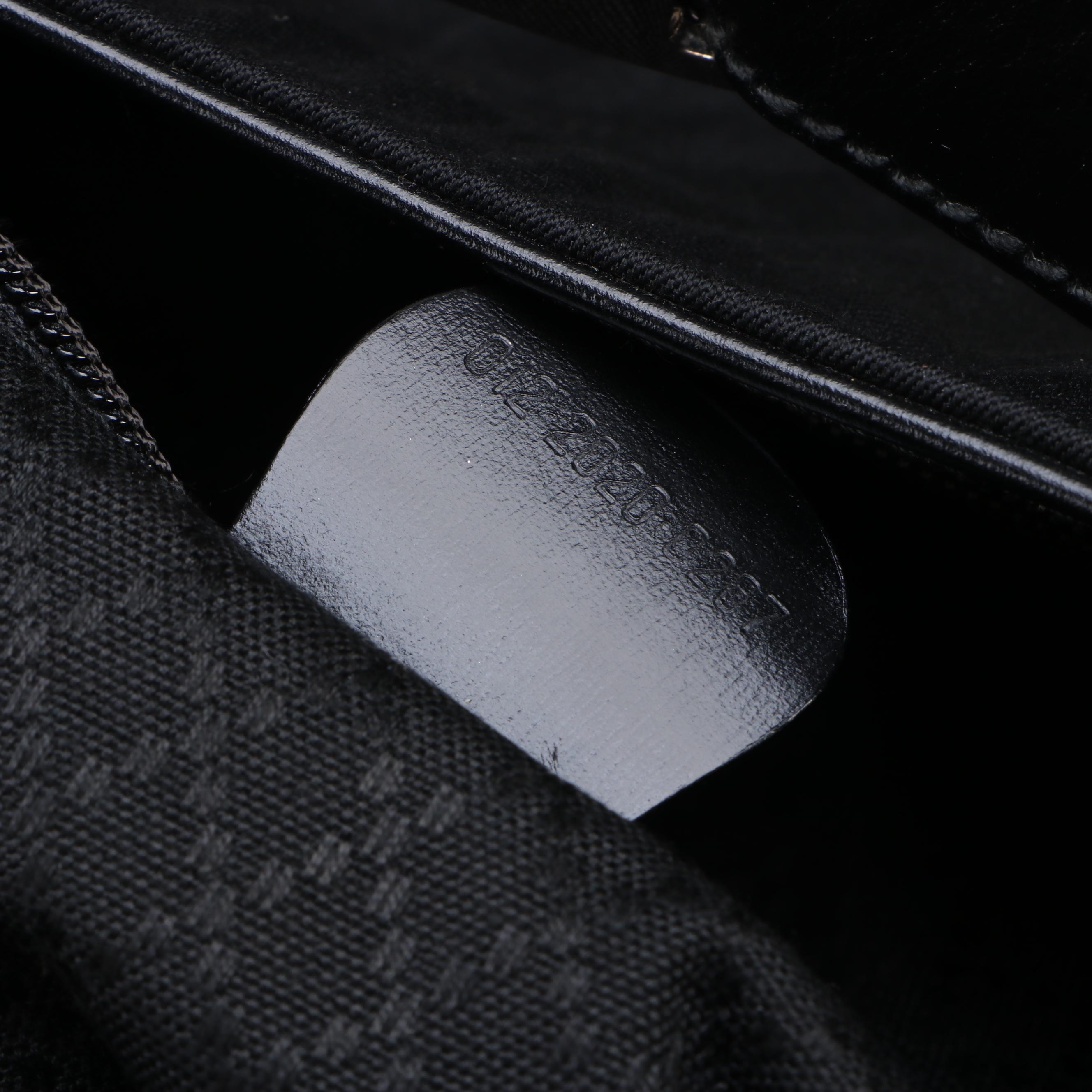 Gucci by Tom Ford Black Canvas Jumbo Two Way Travel Bag with Leather Zip Pocket