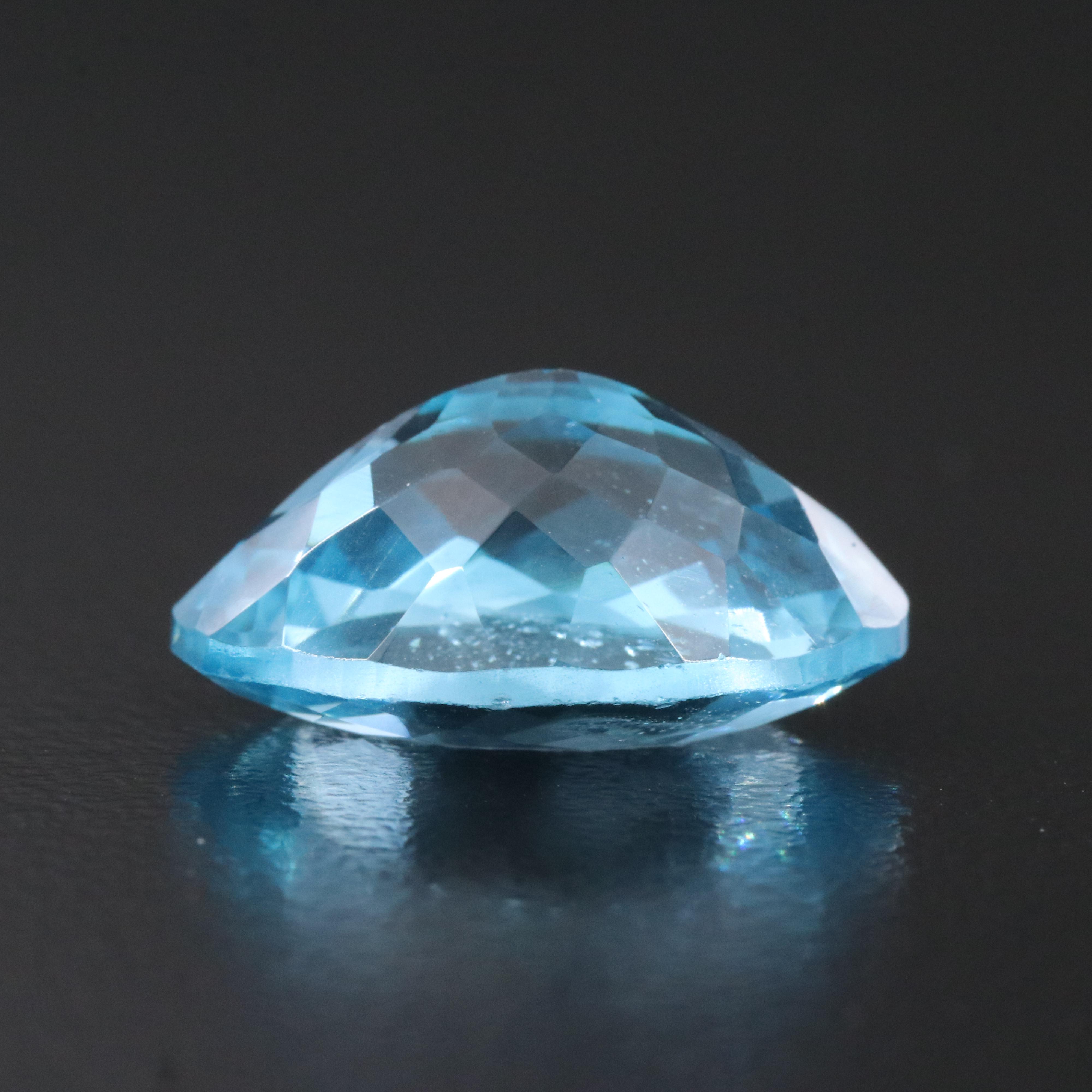 Loose 14.31 CT Swiss Blue Topaz