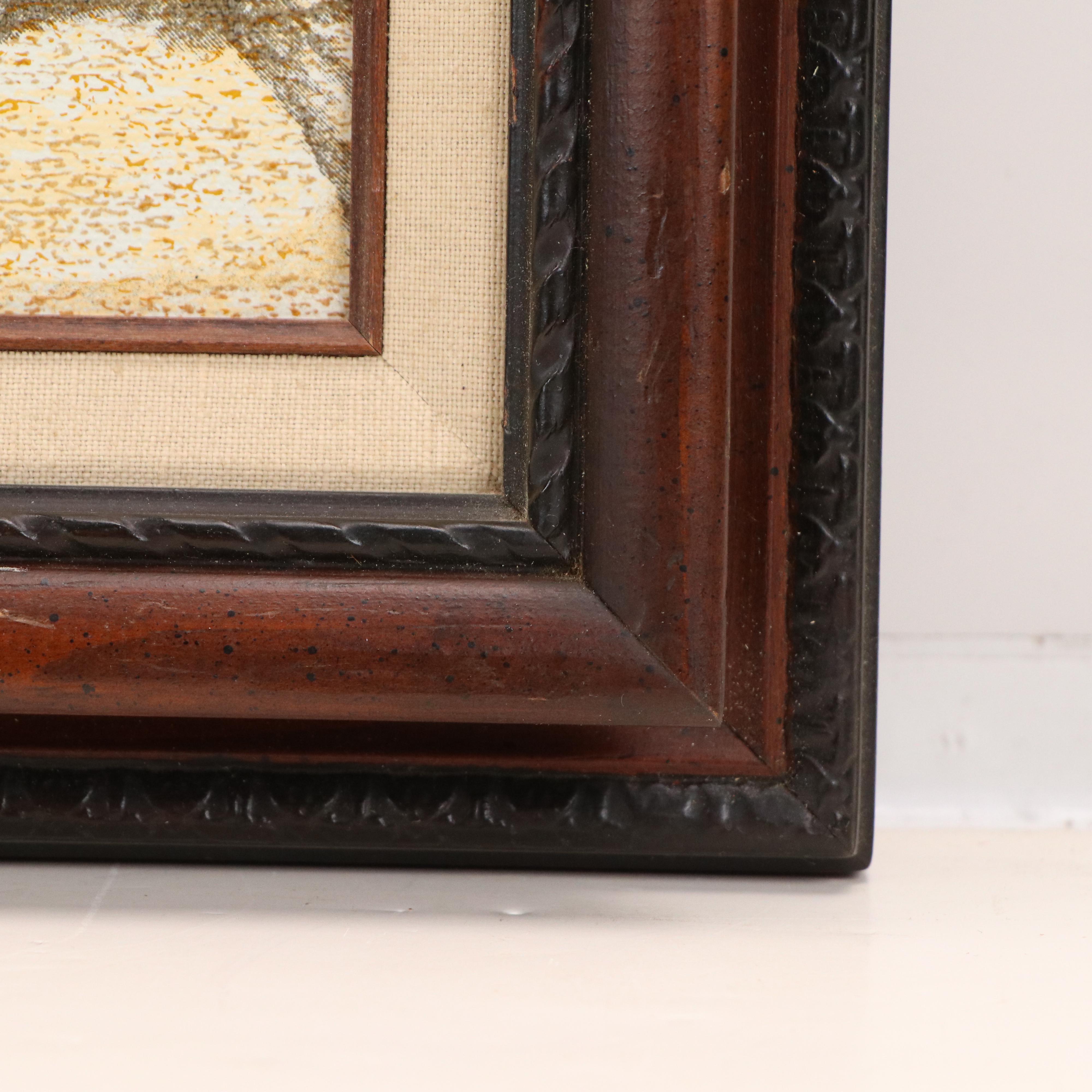 H. Hargrove Victorian Village Scene Screenprint, Mid-20th Century