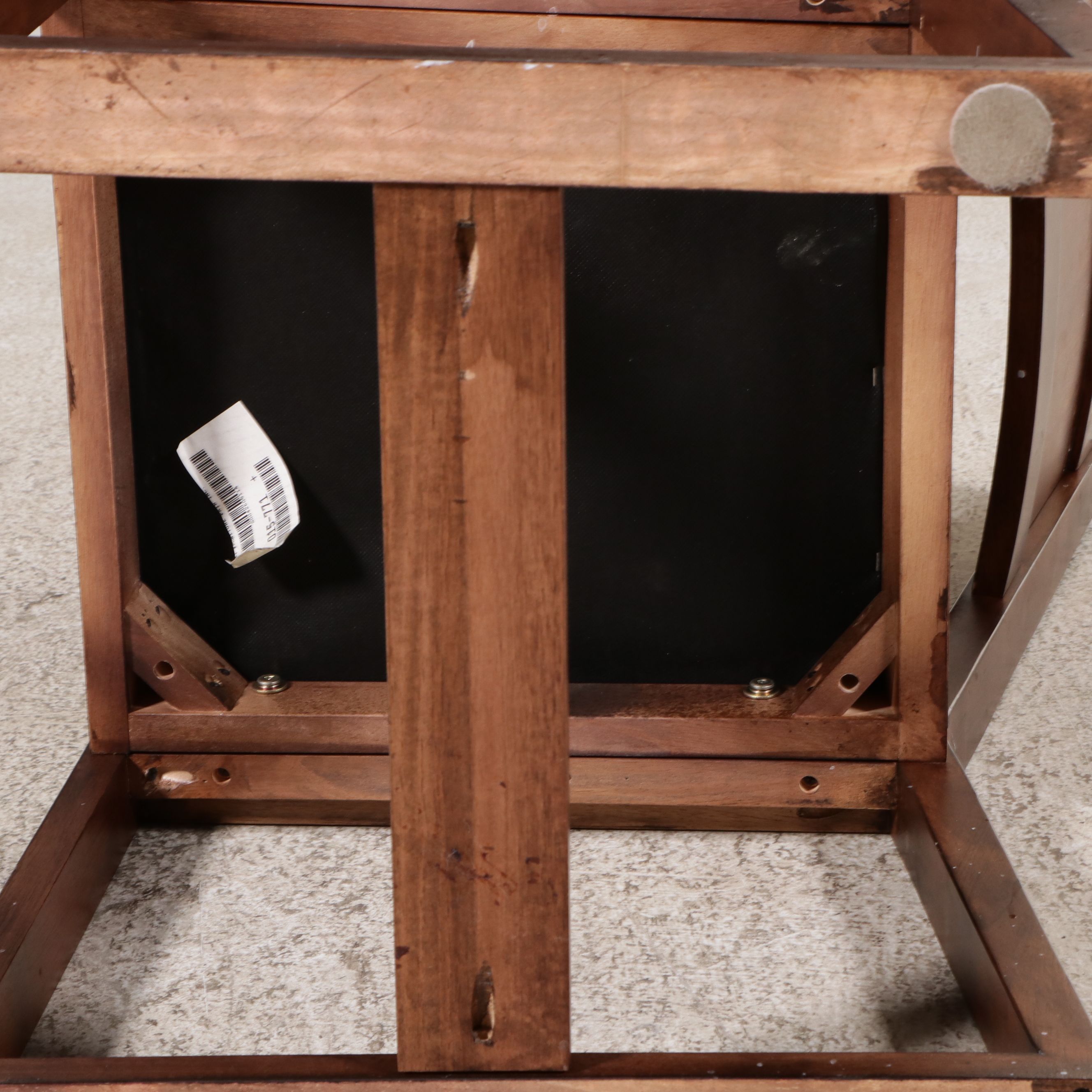 Contemporary Wood Extension Dining Table and Six Chairs with Faux Suede Seats