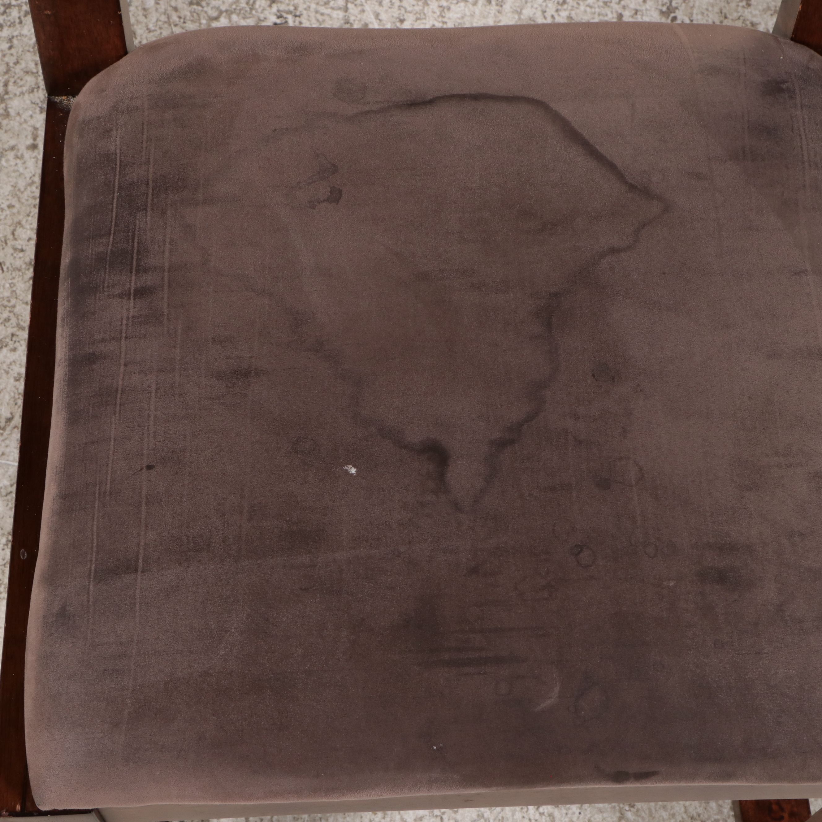 Contemporary Wood Extension Dining Table and Six Chairs with Faux Suede Seats