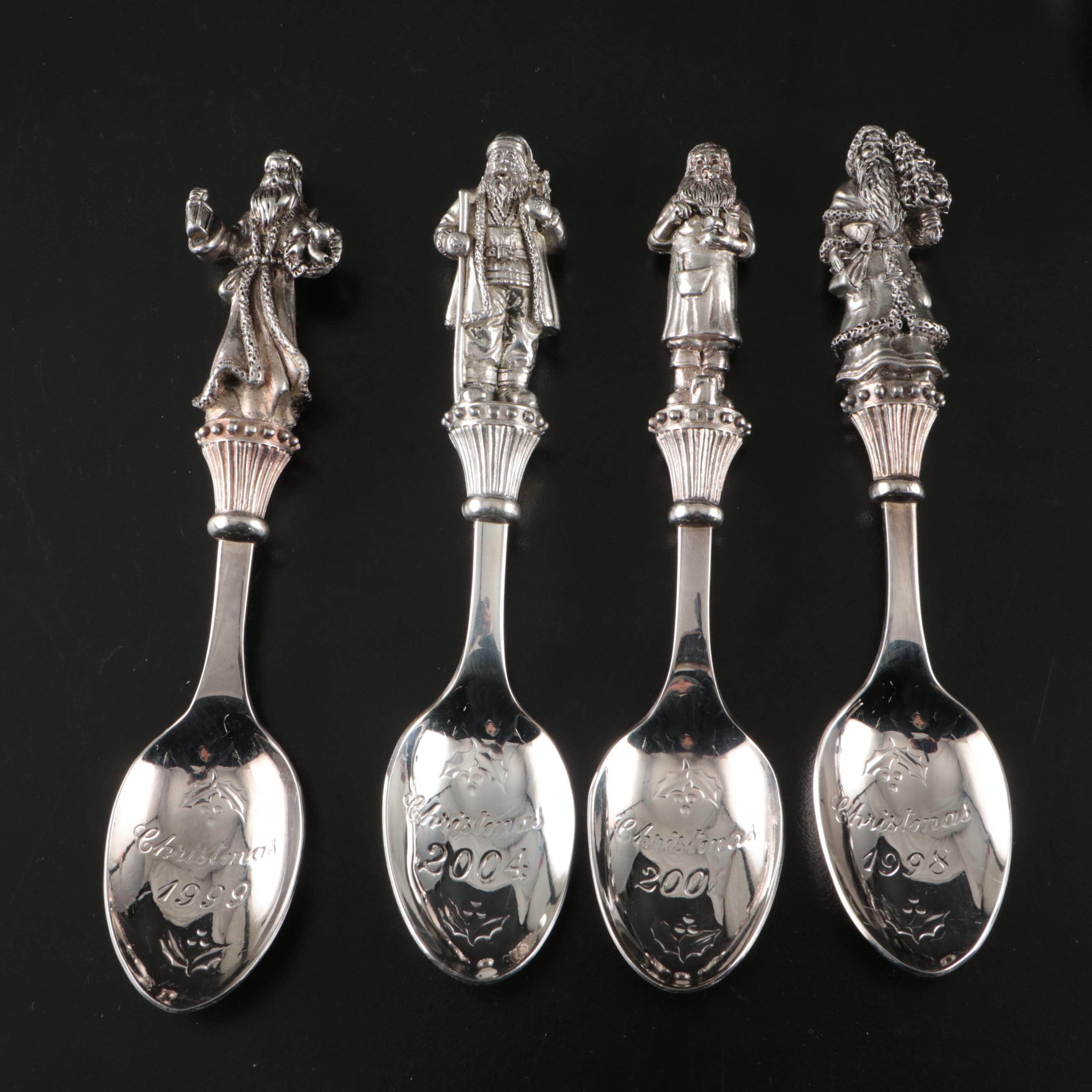 Reed & Barton "Santa's of the World" with More Christmas Silver Plate Spoons