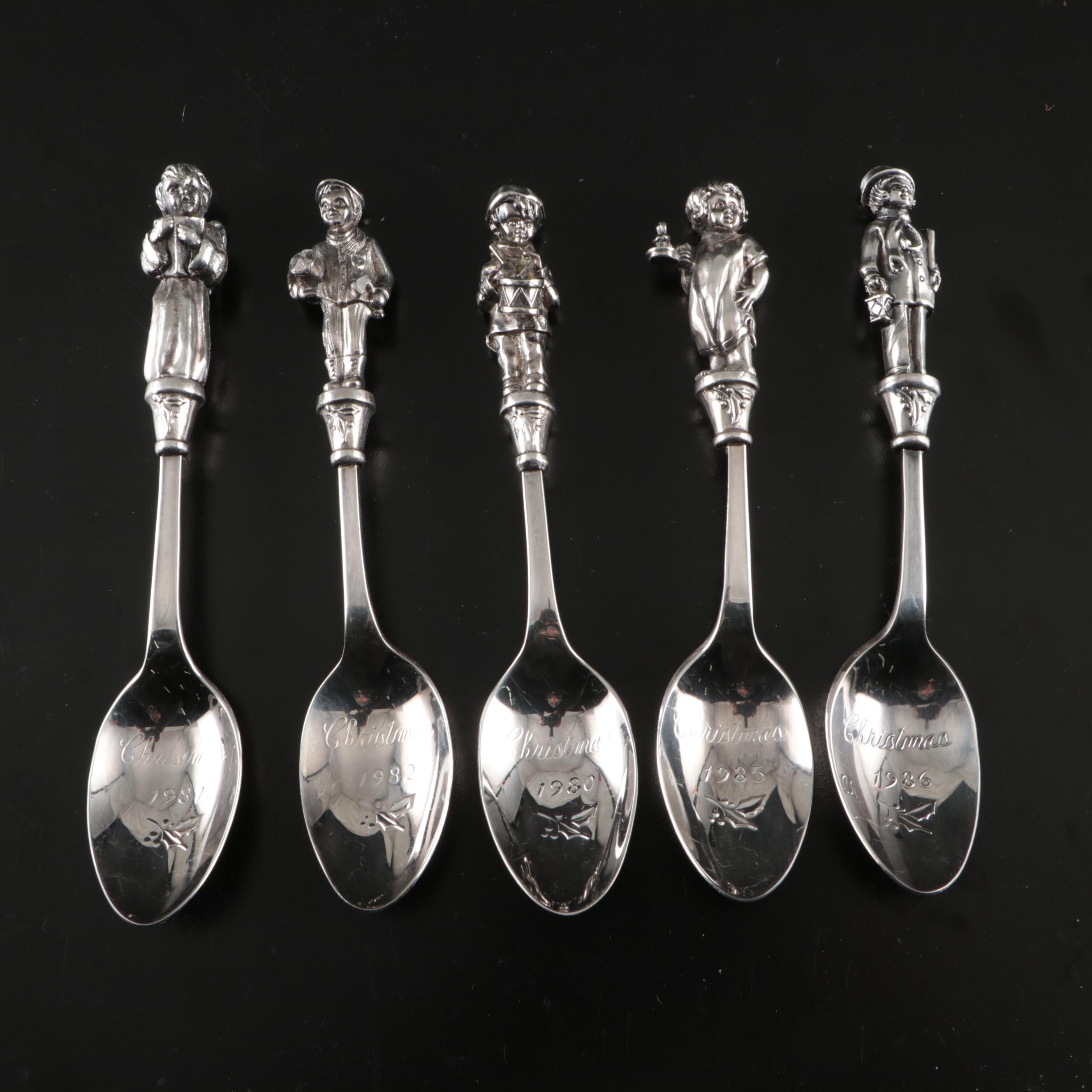 Reed & Barton "Santa's of the World" with More Christmas Silver Plate Spoons