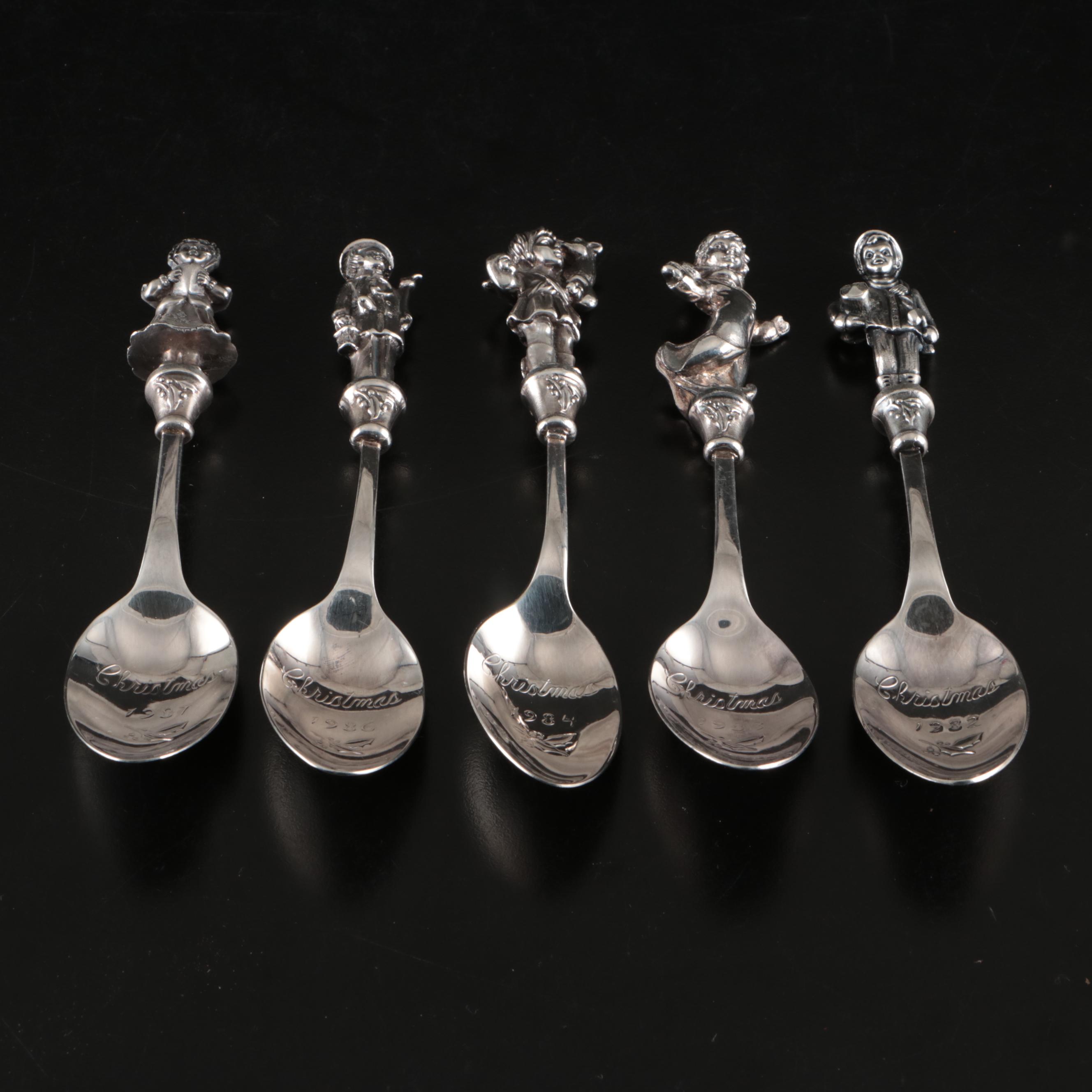 Reed & Barton "Santa's of the World" with More Christmas Silver Plate Spoons