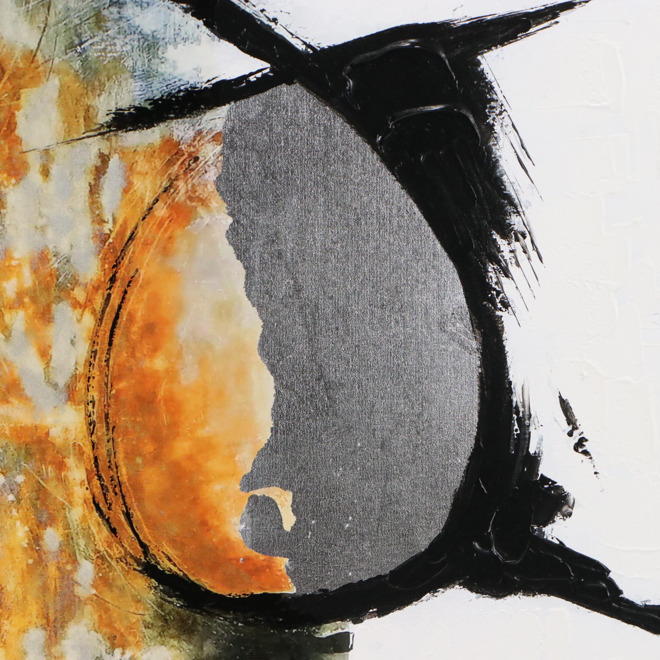 Abstract Mixed Media Composition "Free Flow" After Pierrick Paradis, 21st C.