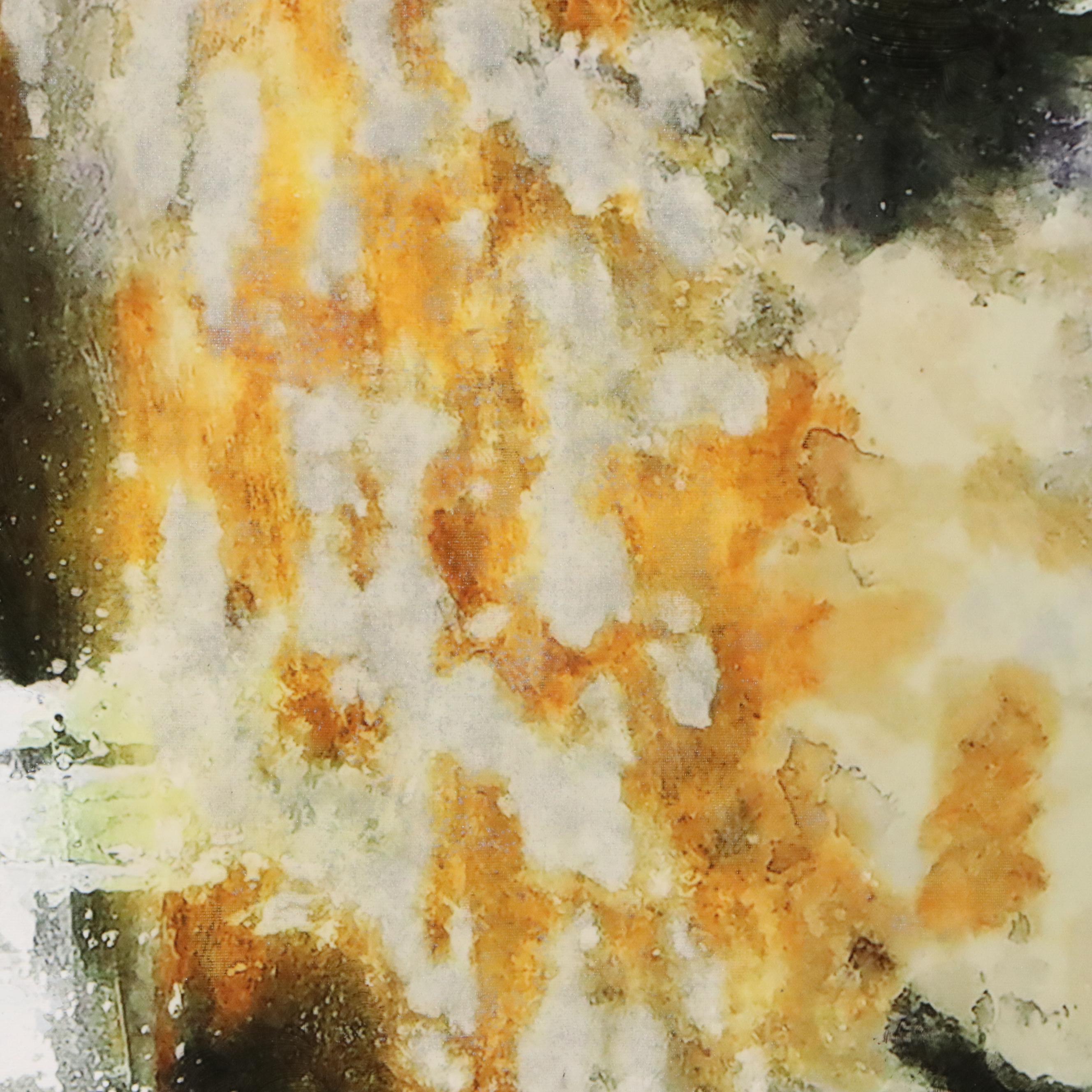 Abstract Mixed Media Composition "Free Flow" After Pierrick Paradis, 21st C.