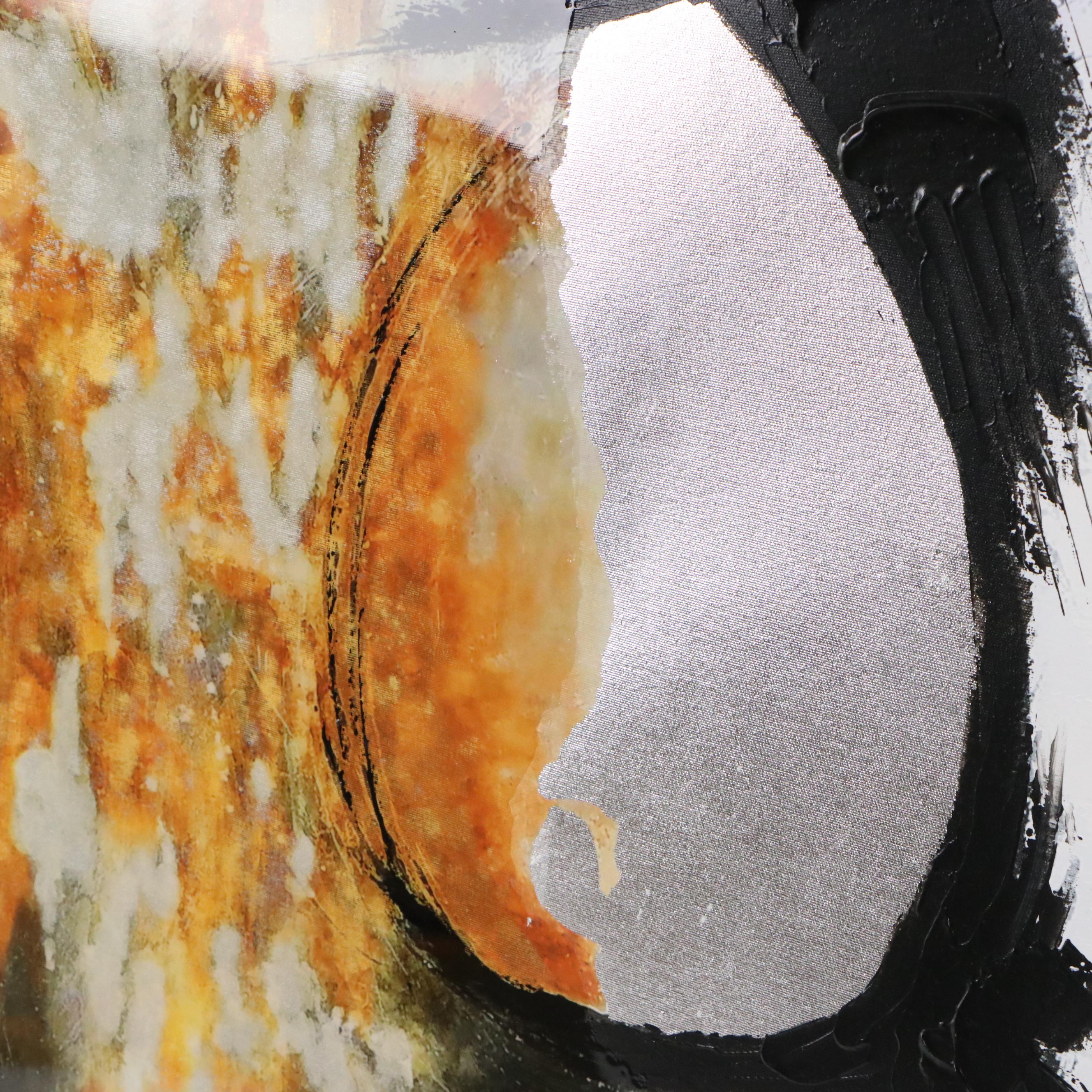 Abstract Mixed Media Composition "Free Flow" After Pierrick Paradis, 21st C.