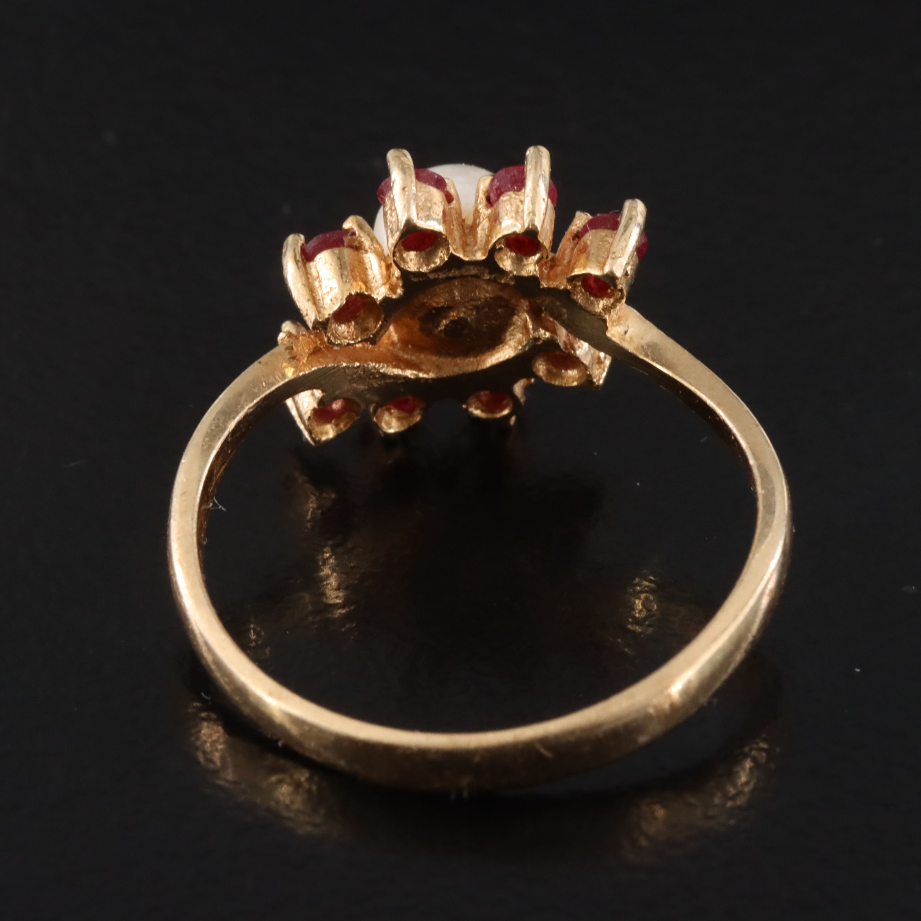 14K Pearl and Ruby Ring