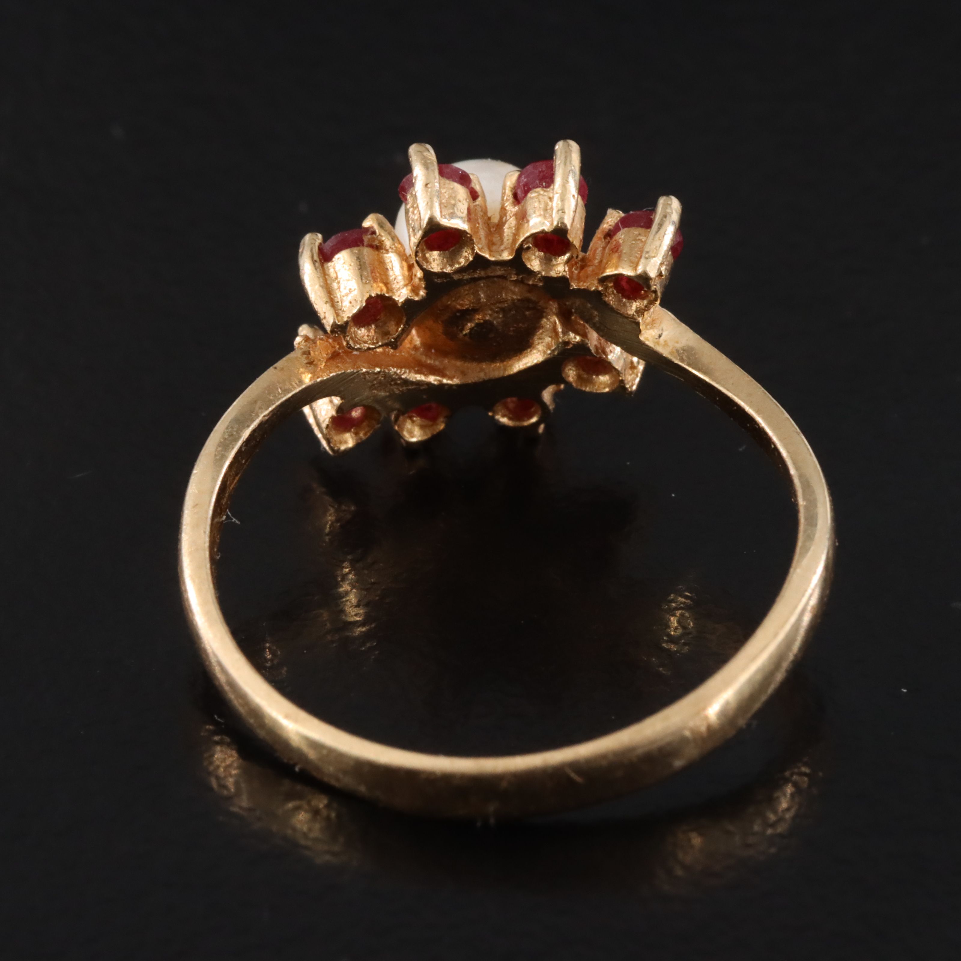 14K Pearl and Ruby Ring
