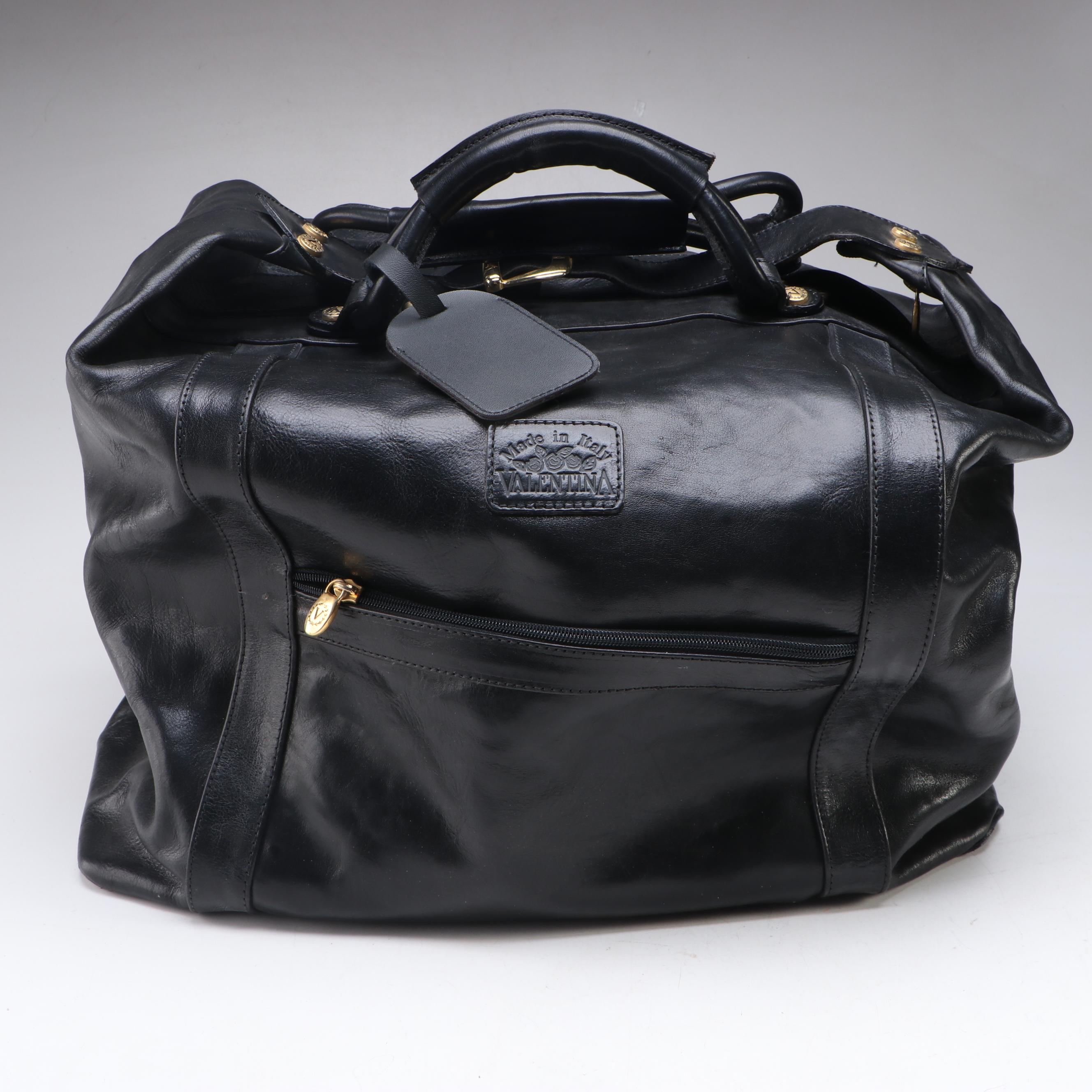 Valentina and M. London Black Leather Travel Bags