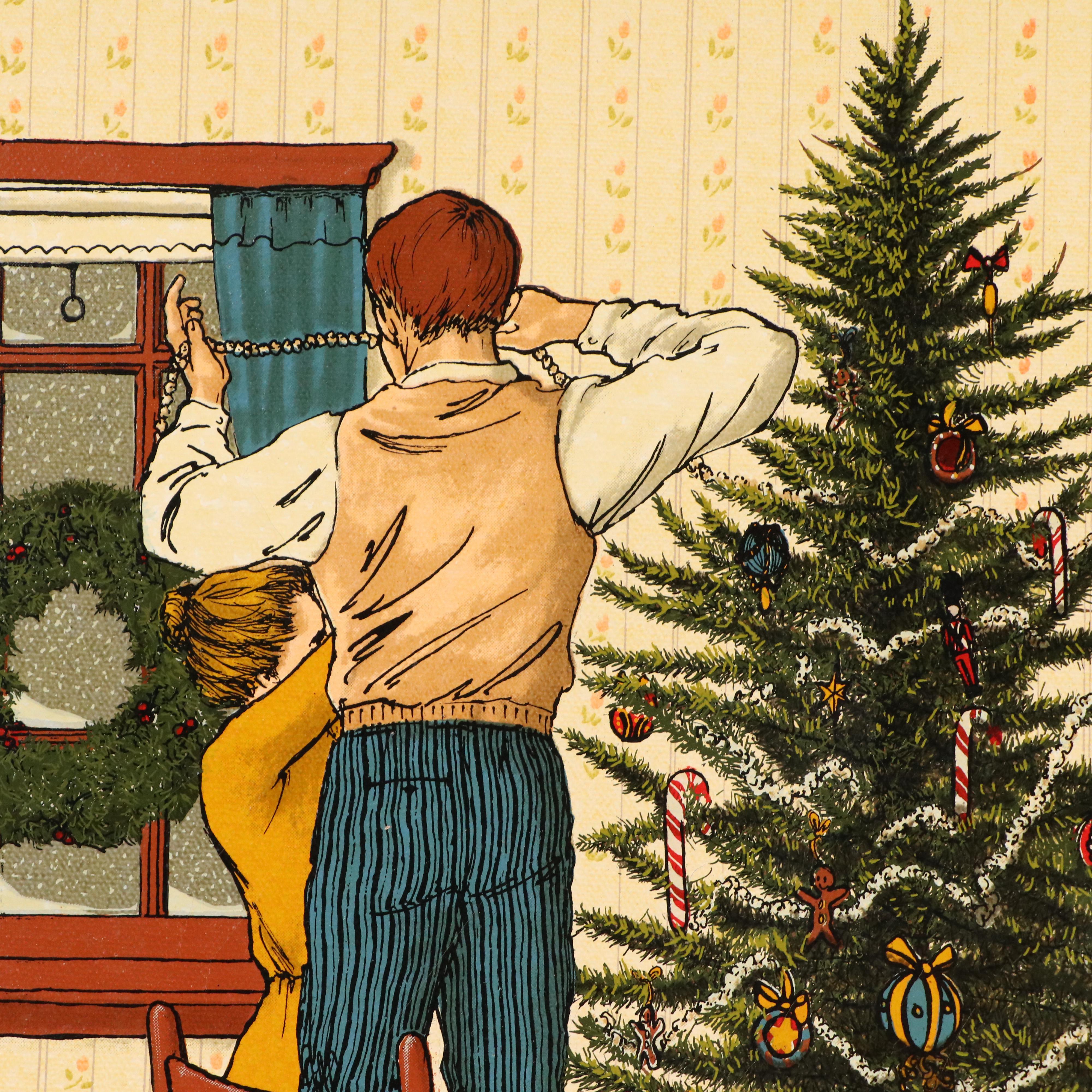 Framed Hargrove "The Night Before Christmas" Oil Based Serigraph Print