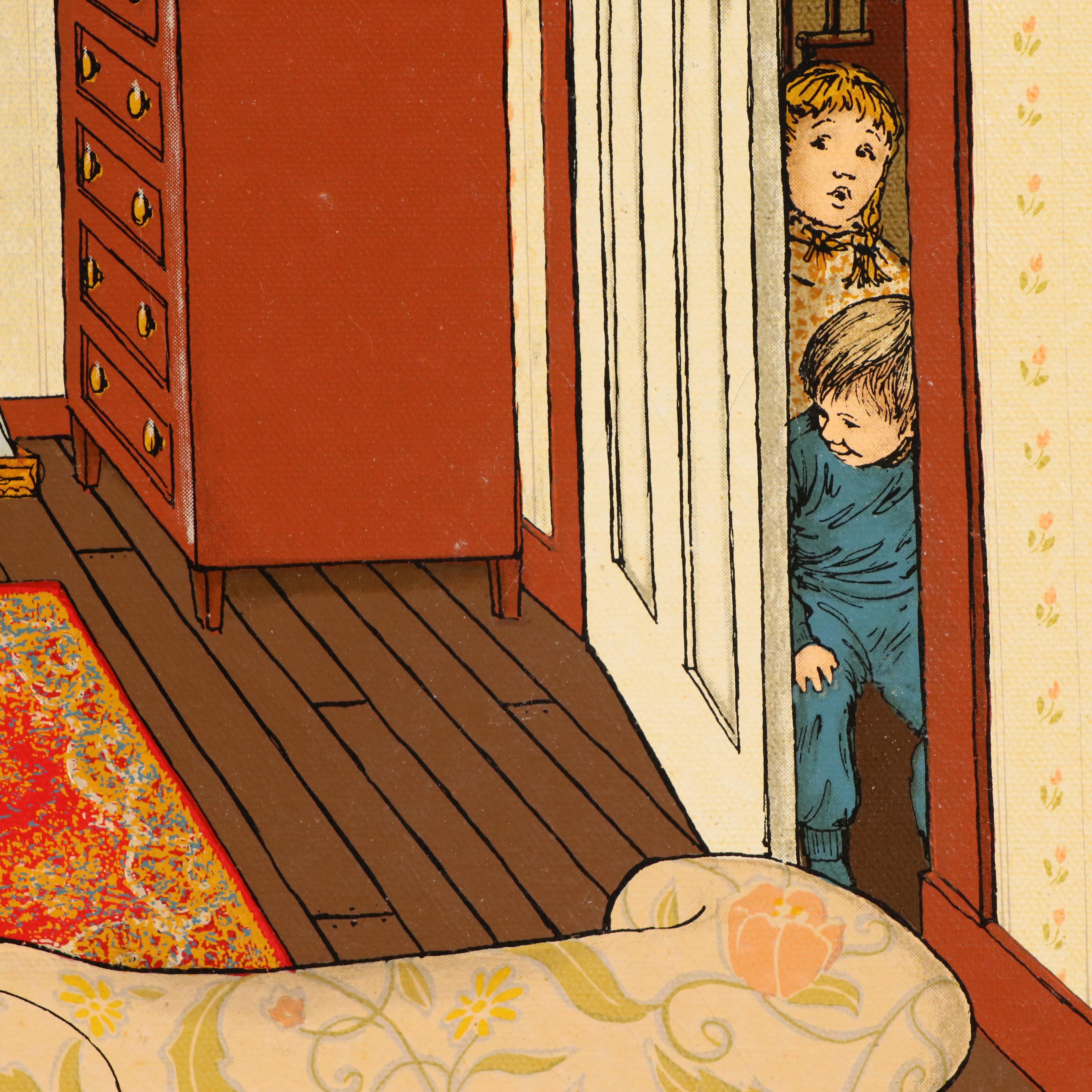 Framed Hargrove "The Night Before Christmas" Oil Based Serigraph Print