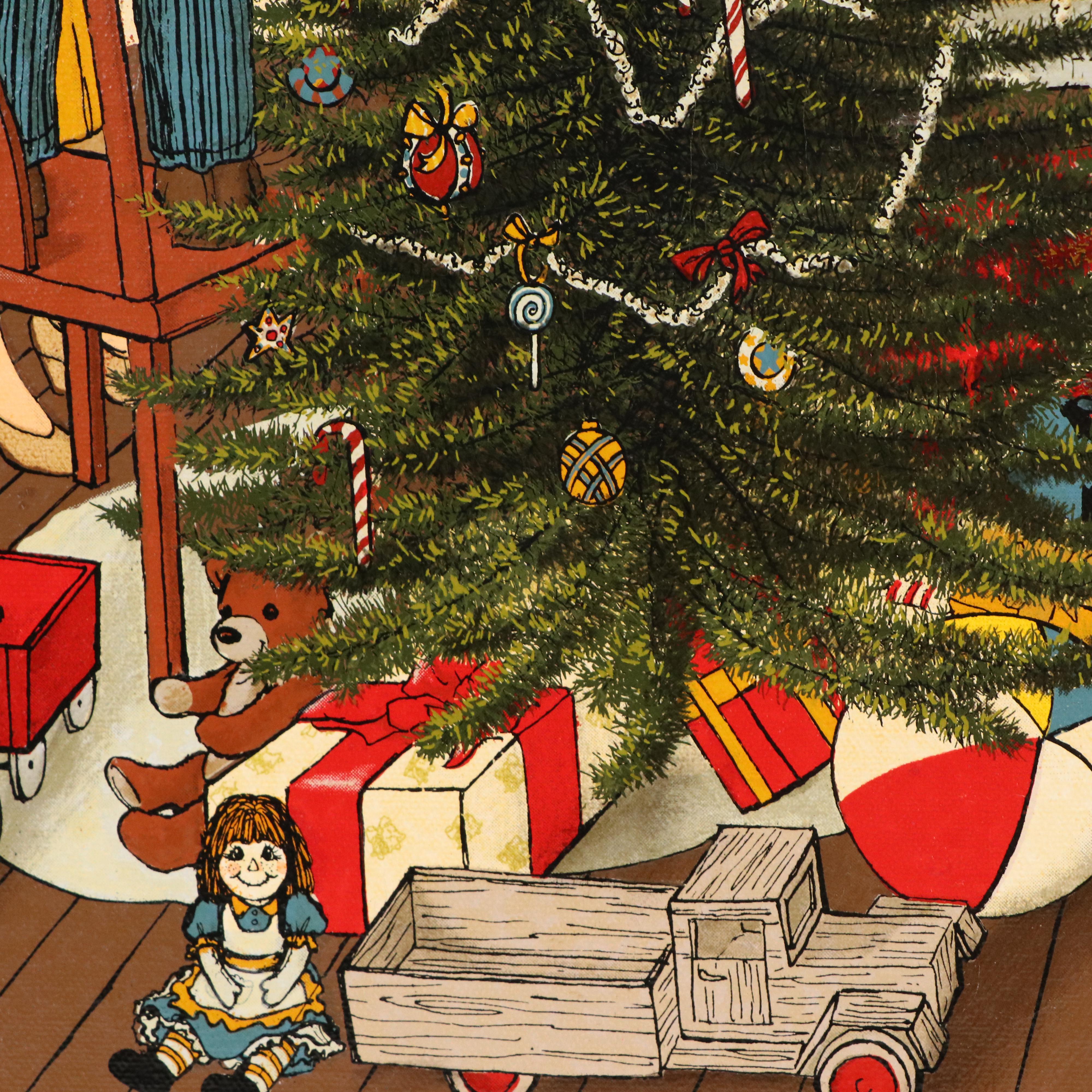 Framed Hargrove "The Night Before Christmas" Oil Based Serigraph Print