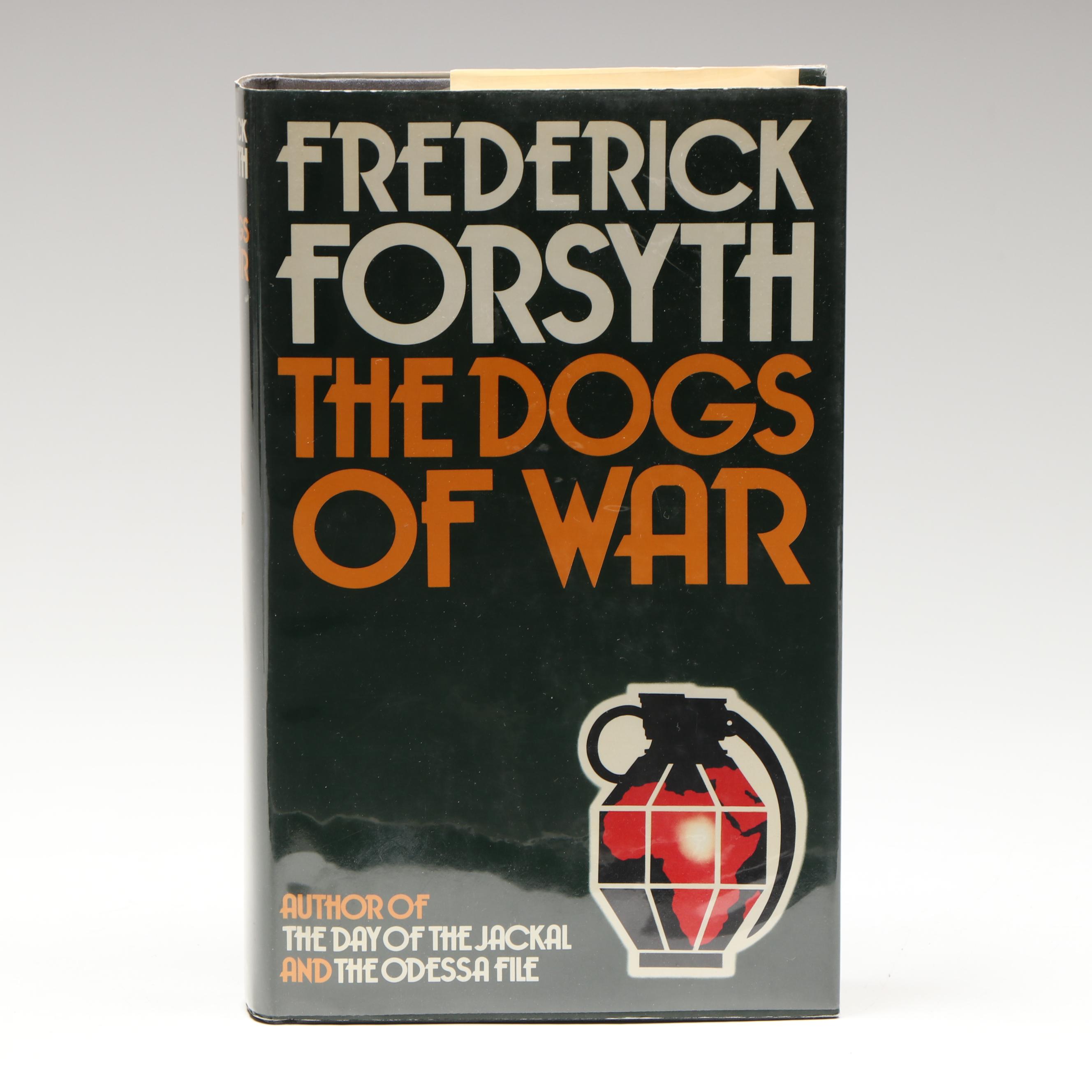 Signed First UK Edition "The Dogs of War" by Frederick Forsyth, 1974