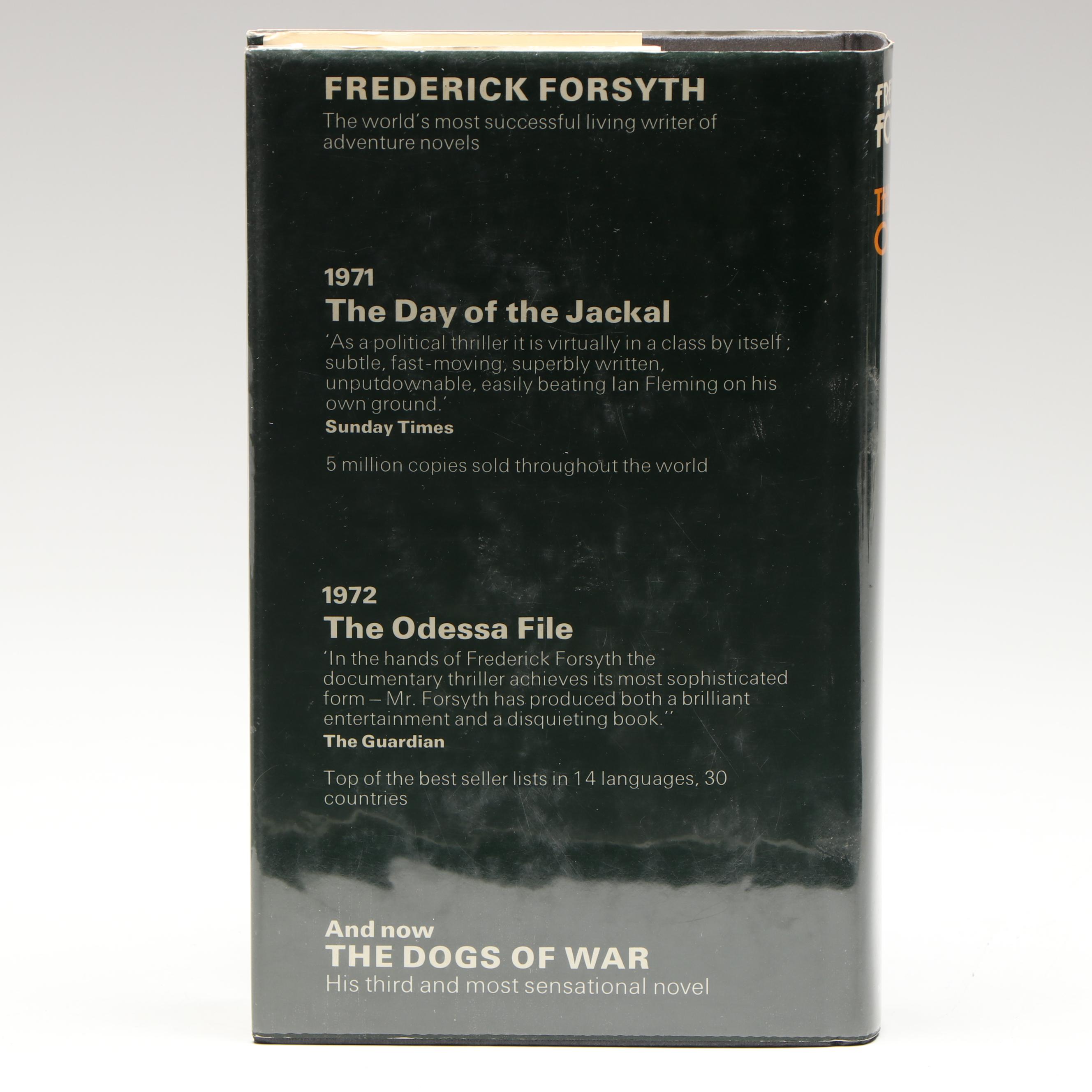 Signed First UK Edition "The Dogs of War" by Frederick Forsyth, 1974