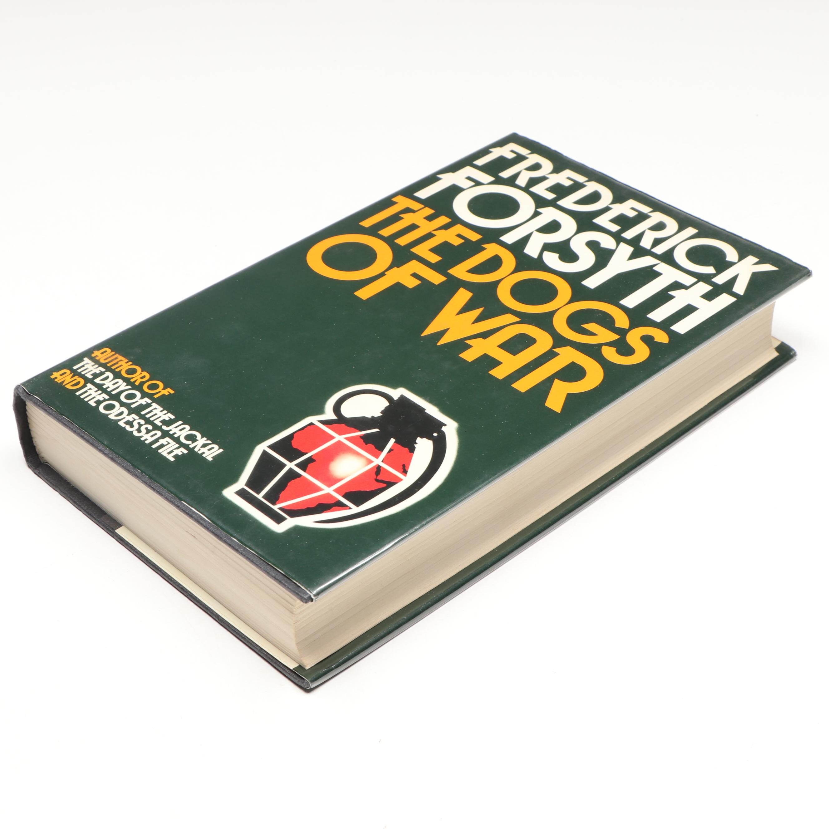 Signed First UK Edition "The Dogs of War" by Frederick Forsyth, 1974