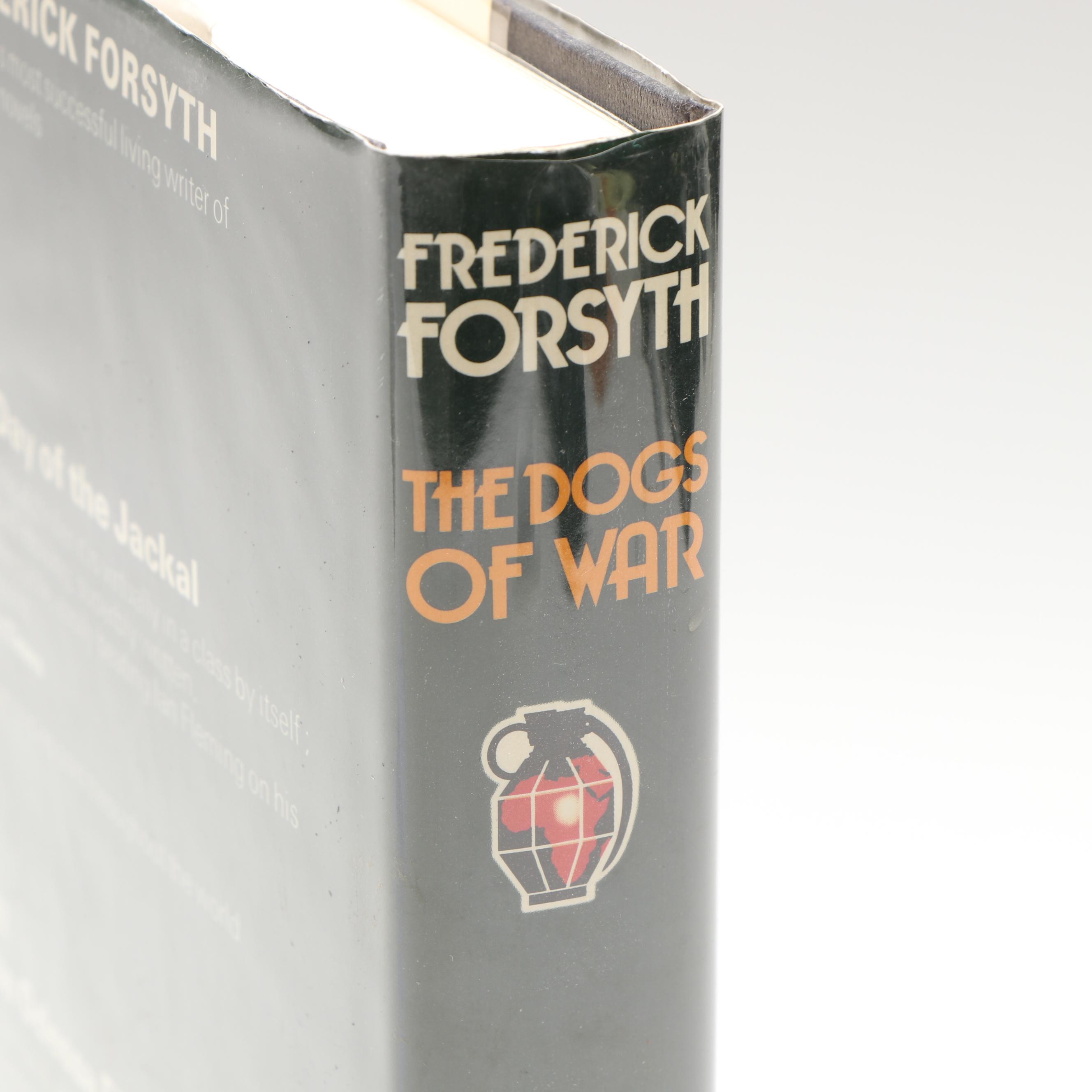 Signed First UK Edition "The Dogs of War" by Frederick Forsyth, 1974