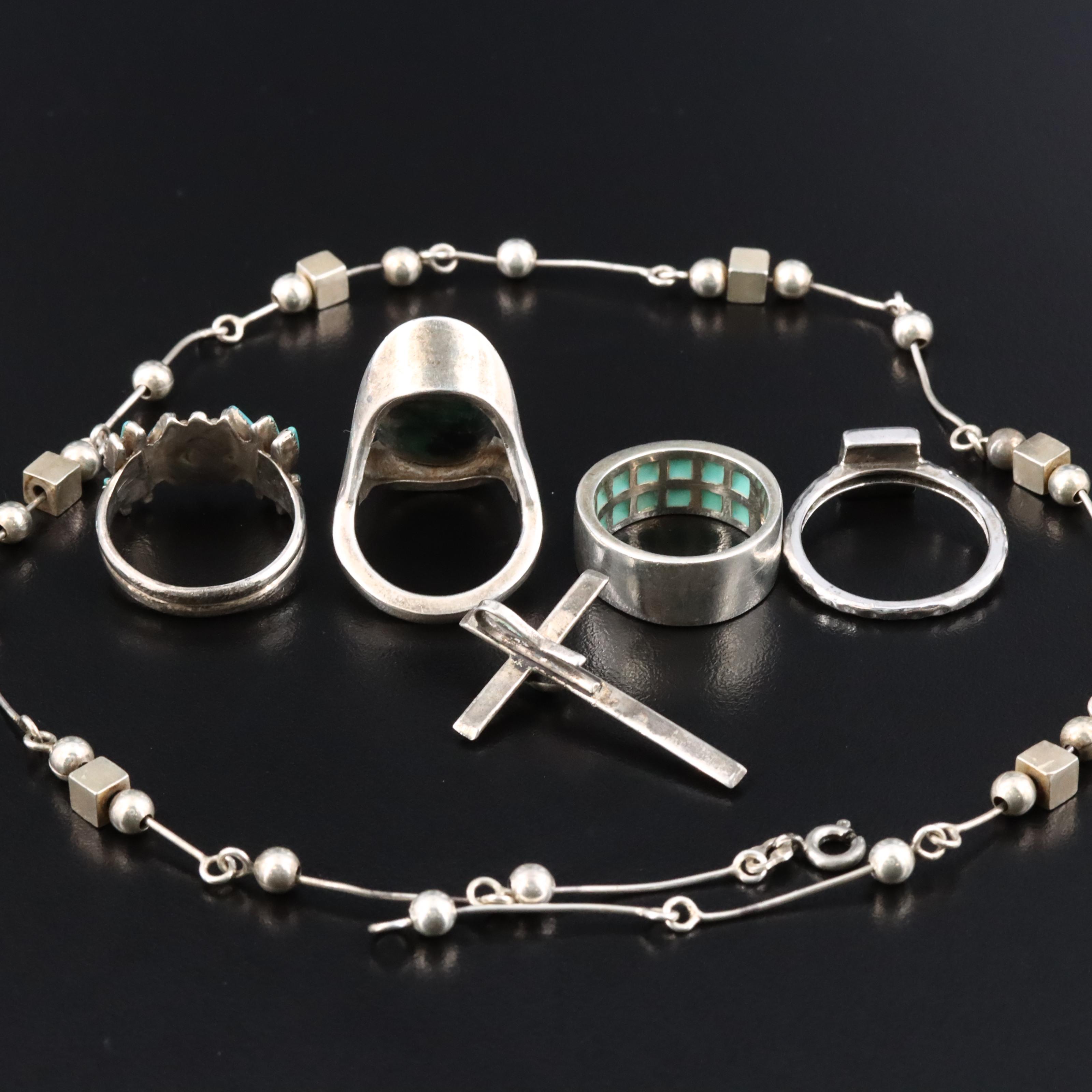 Sterling Jewelry Collection Featuring Eilat Stone and Turquoise