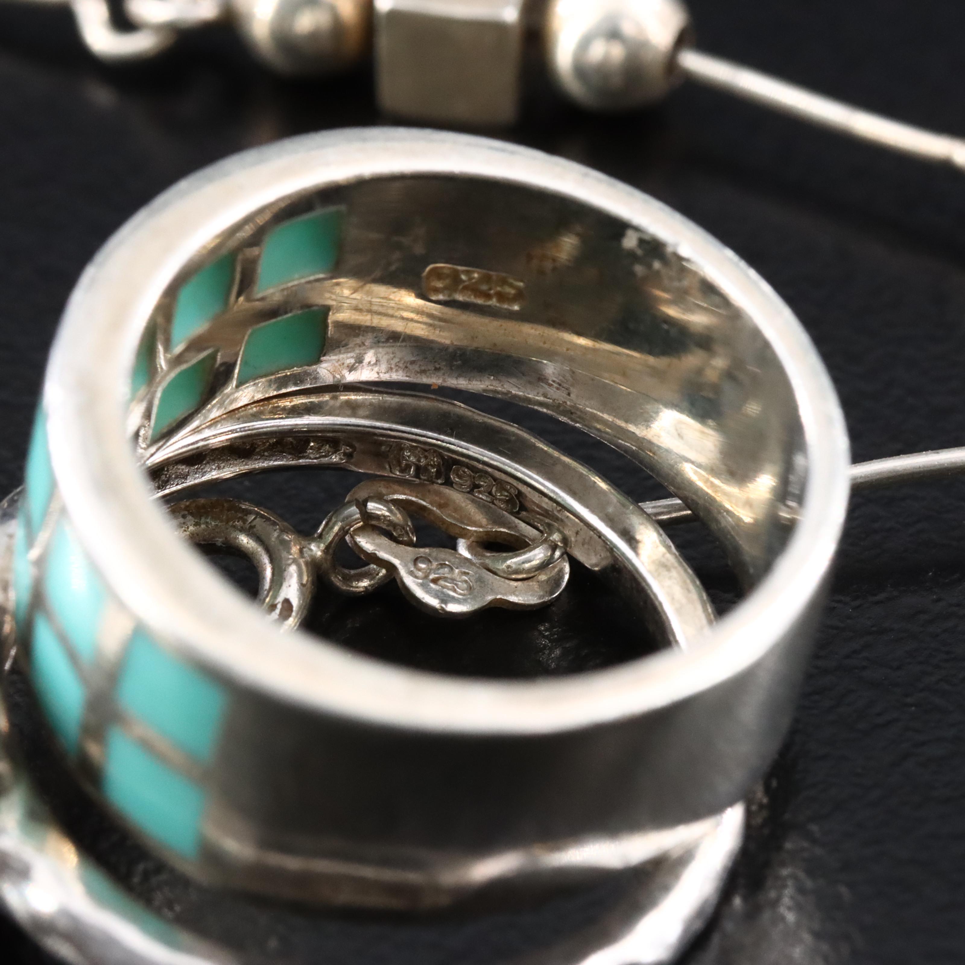 Sterling Jewelry Collection Featuring Eilat Stone and Turquoise