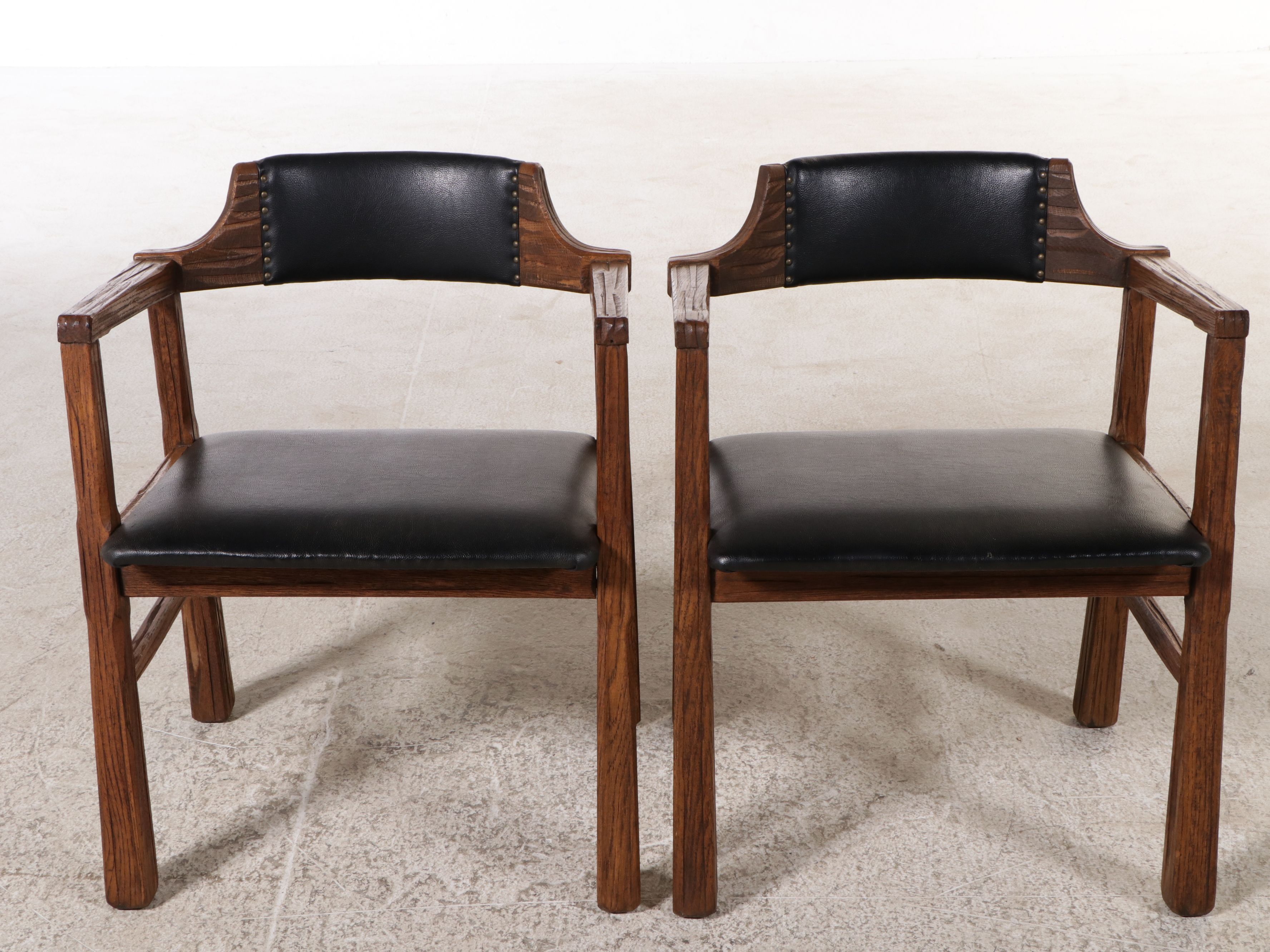 Pair of A. Brandt Co. Mid Century Modern Oak Armchairs, Mid-20th Century