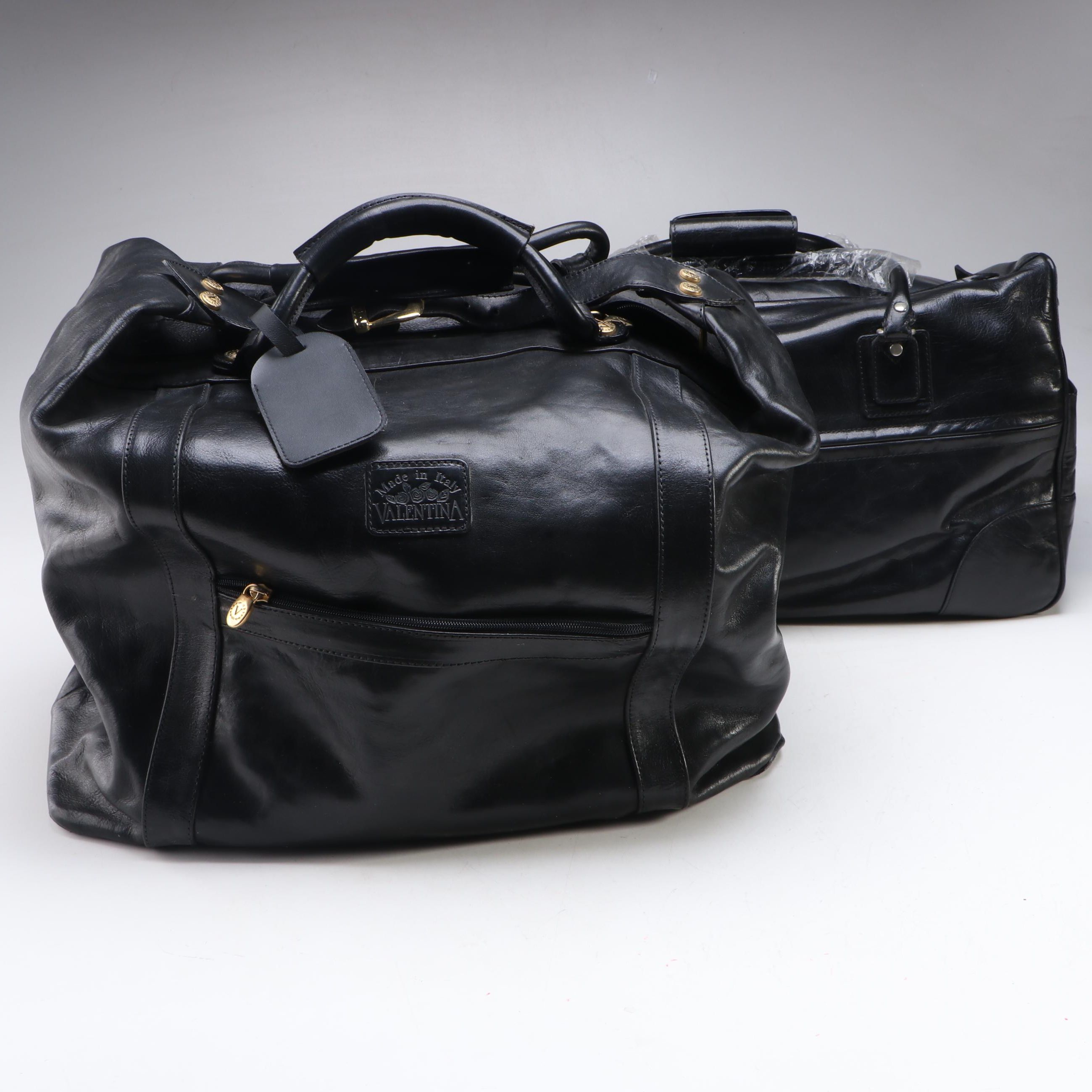 Valentina and M. London Black Leather Travel Bags