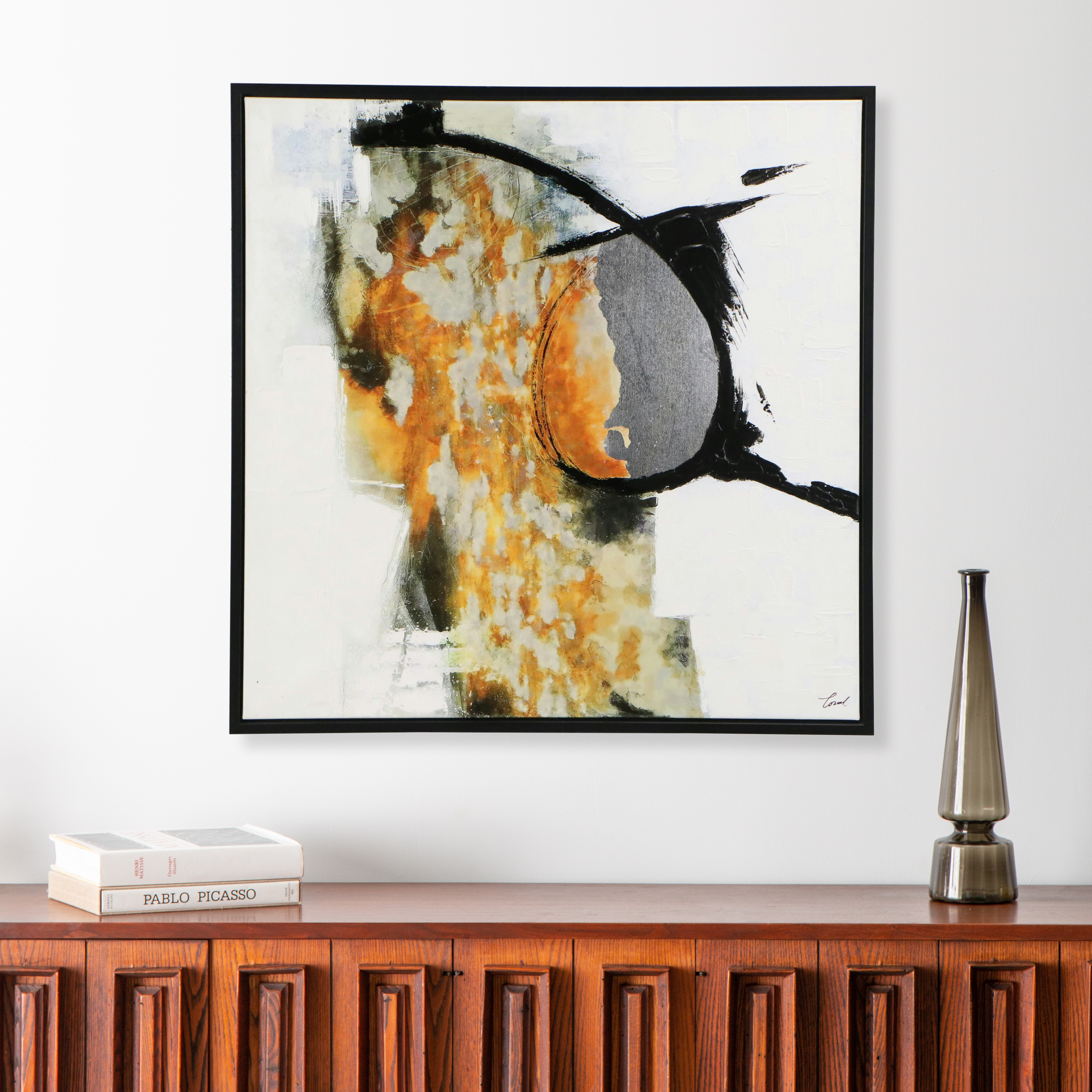 Abstract Mixed Media Composition "Free Flow" After Pierrick Paradis, 21st C.