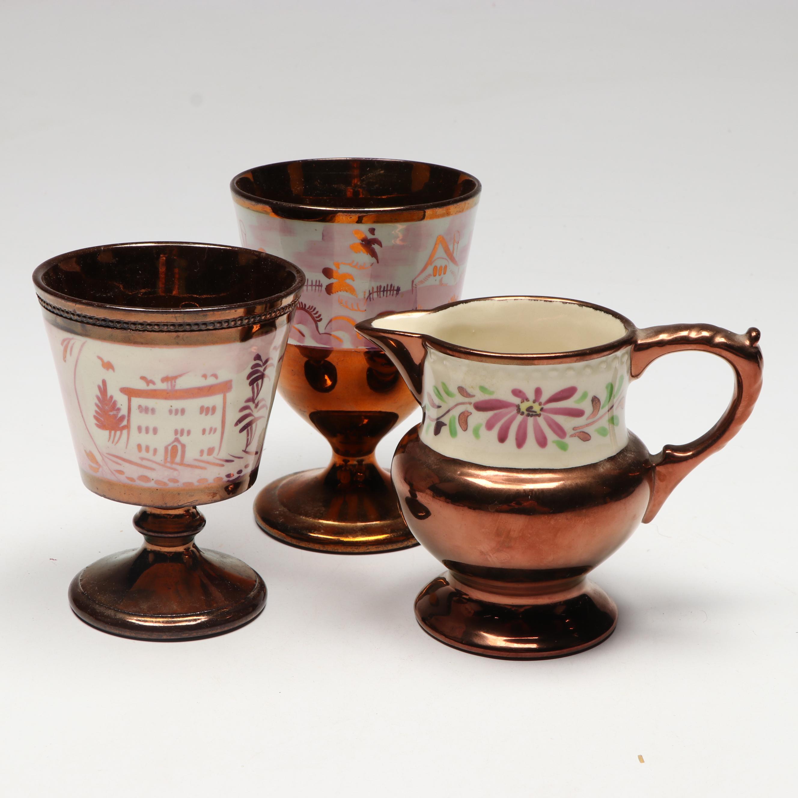 Pink Lusterware Ceramic Dinnerware