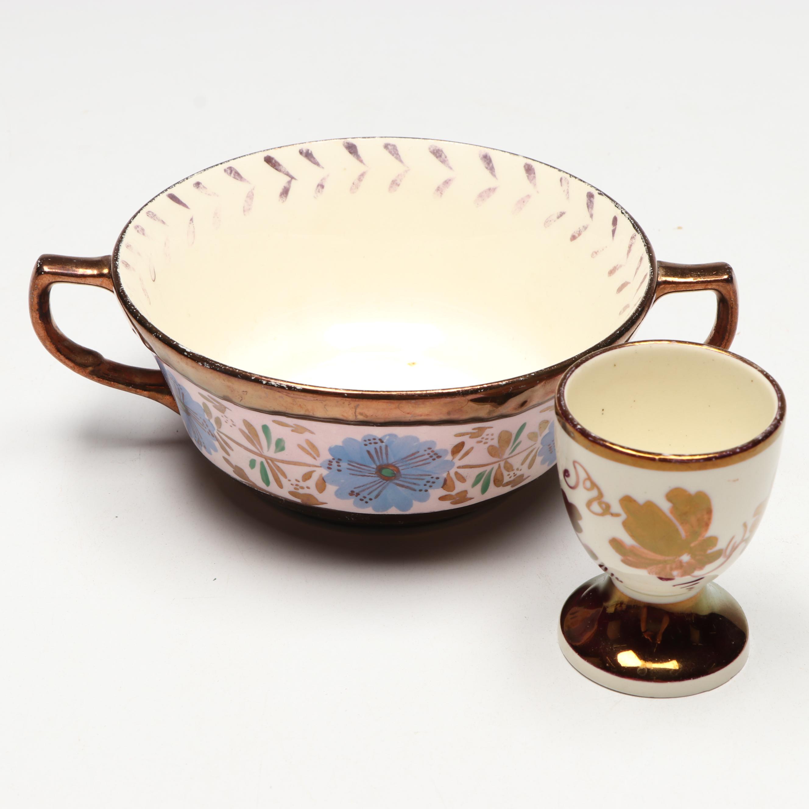 Pink Lusterware Ceramic Dinnerware