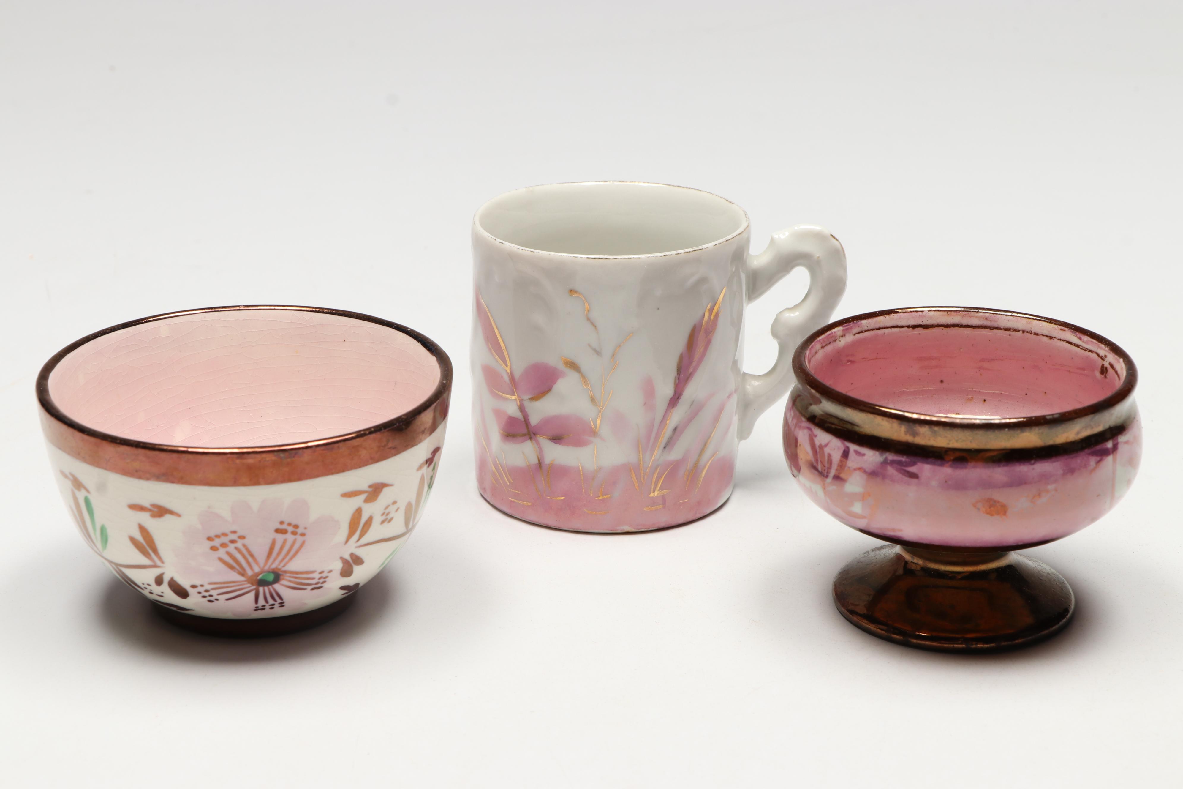 Pink Lusterware Ceramic Dinnerware