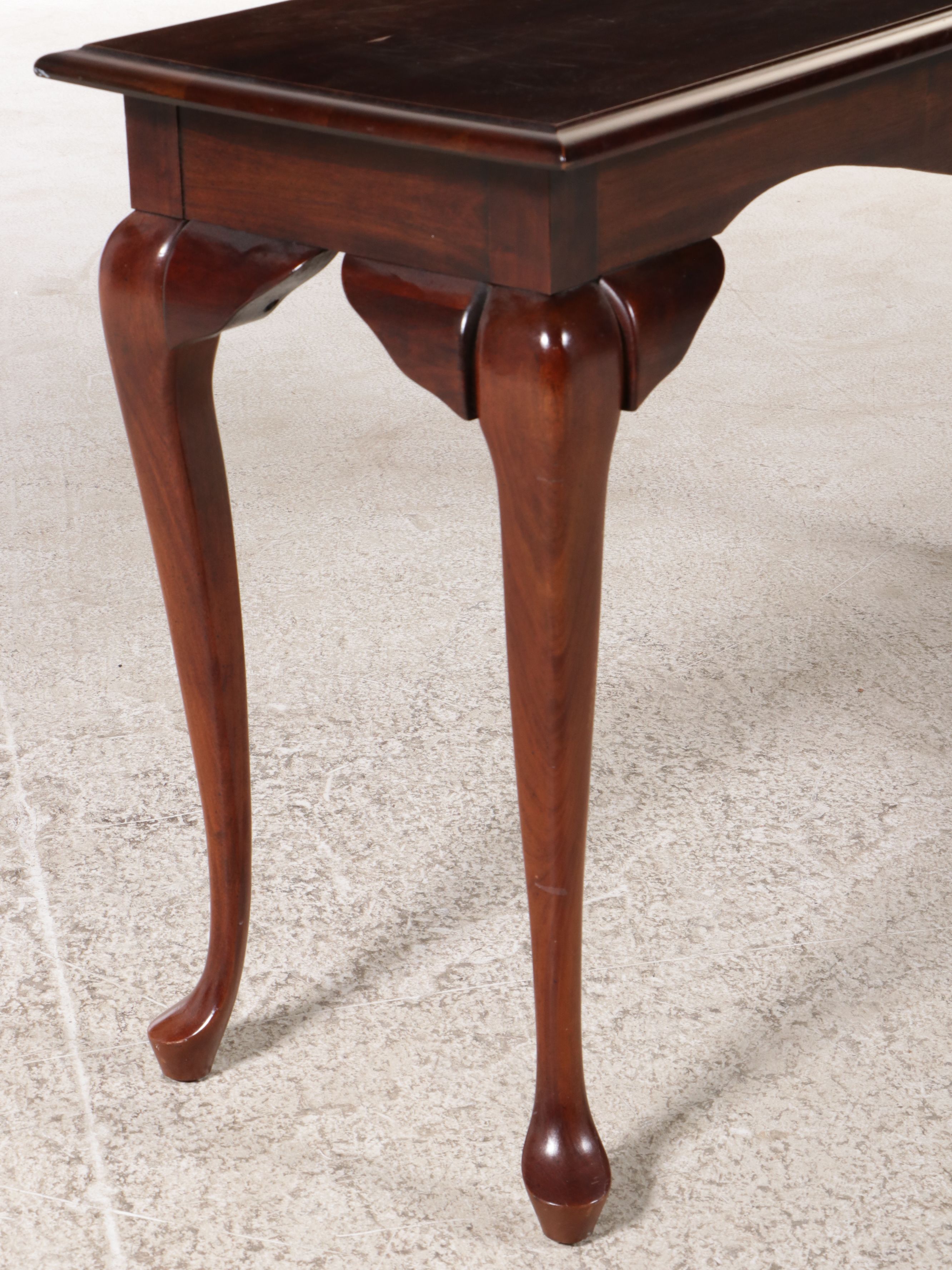 Cresent Queen Anne Style Cherry Sofa Table, Late 20th Century