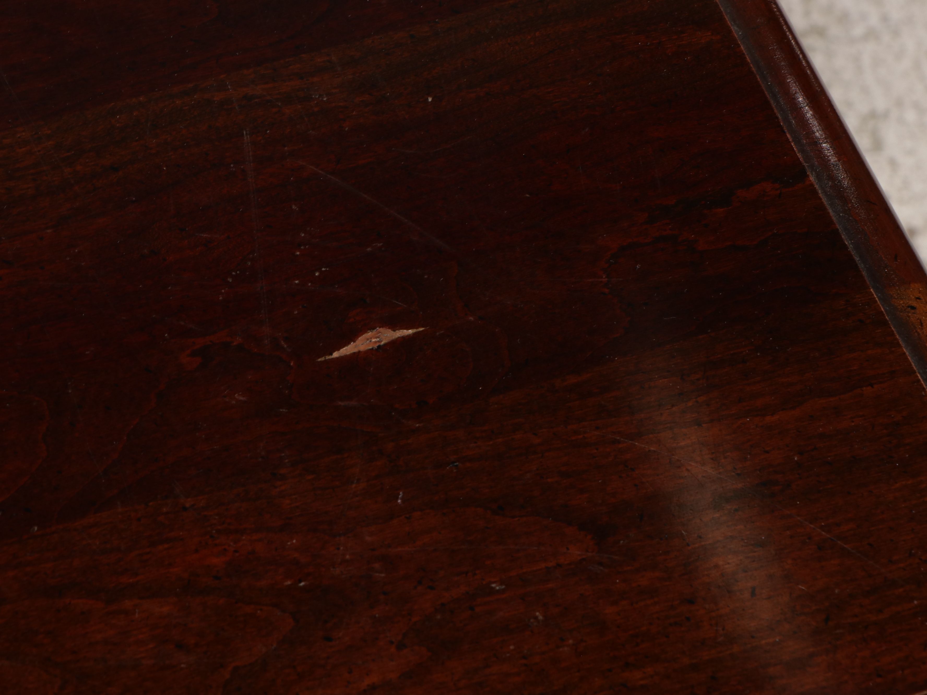 Cresent Queen Anne Style Cherry Sofa Table, Late 20th Century