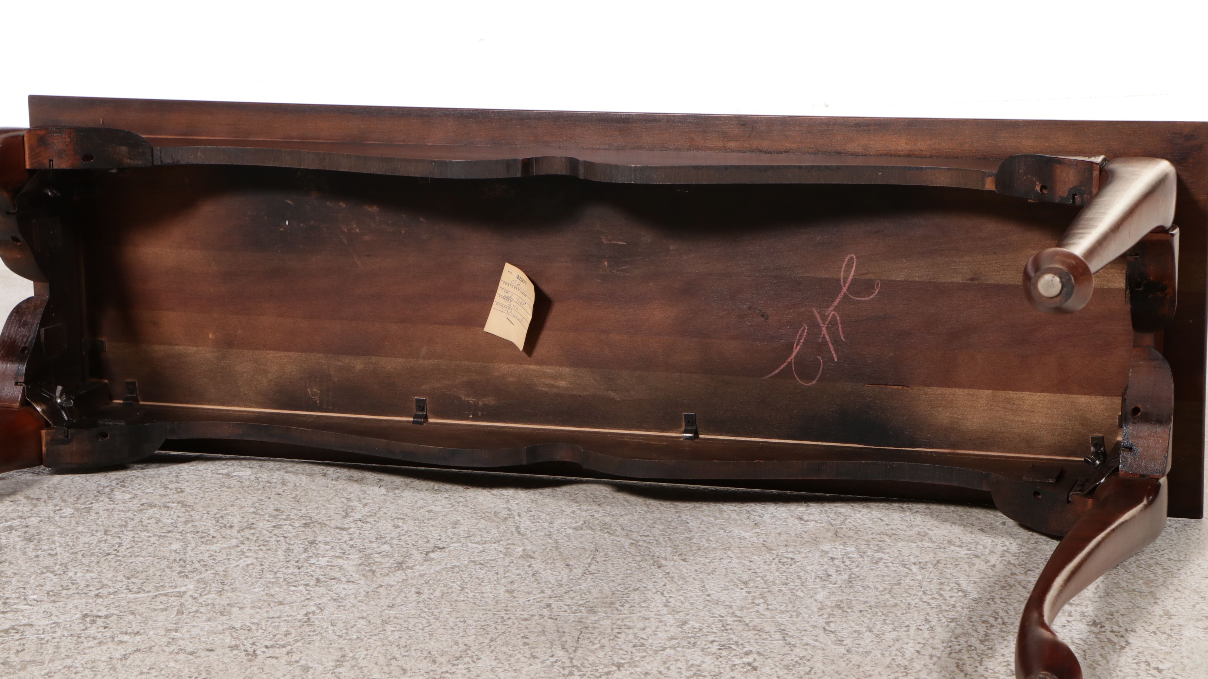 Cresent Queen Anne Style Cherry Sofa Table, Late 20th Century
