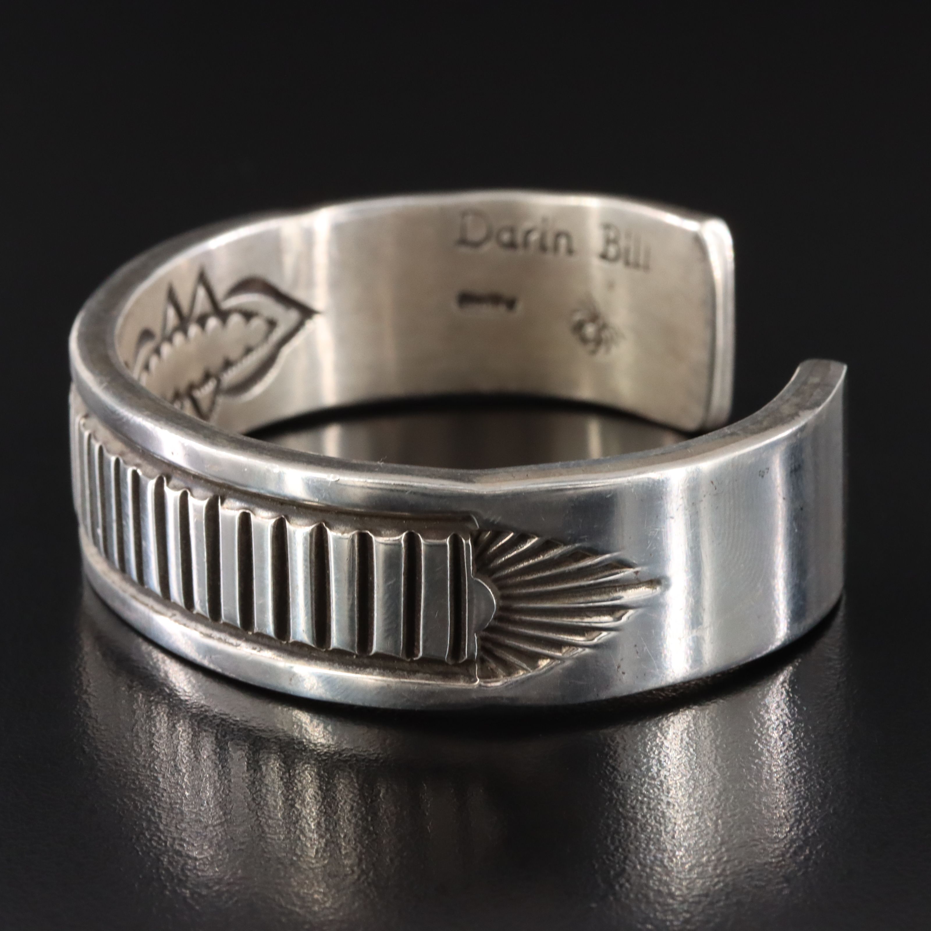 Darin Bill Navajo Diné Sterling Cuff Bracelet
