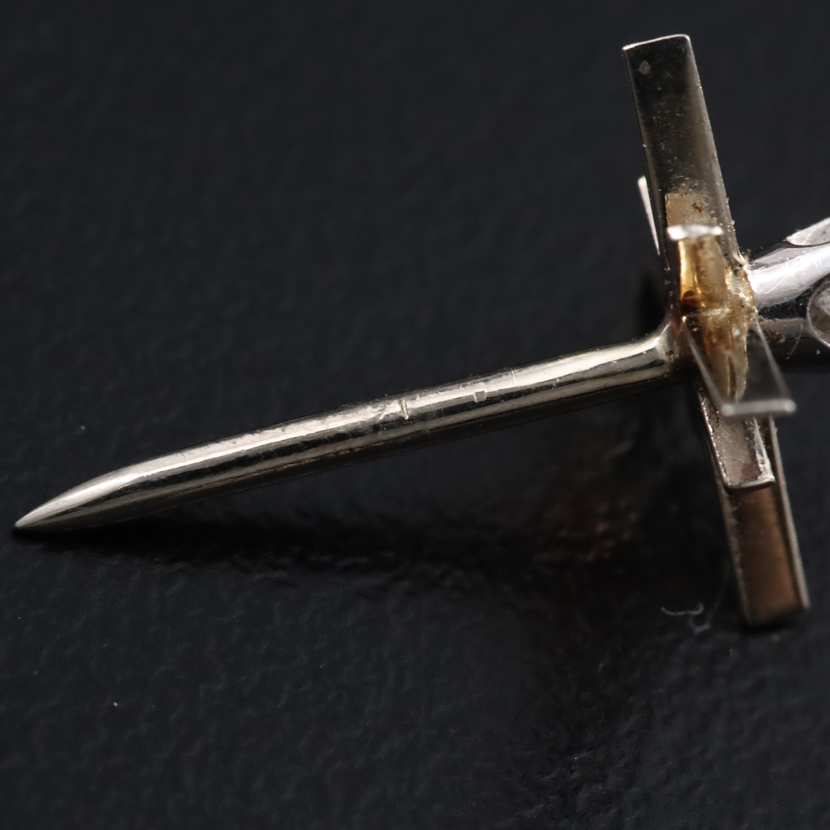 14K Starburst 0.07 CT Diamond Tie Tac