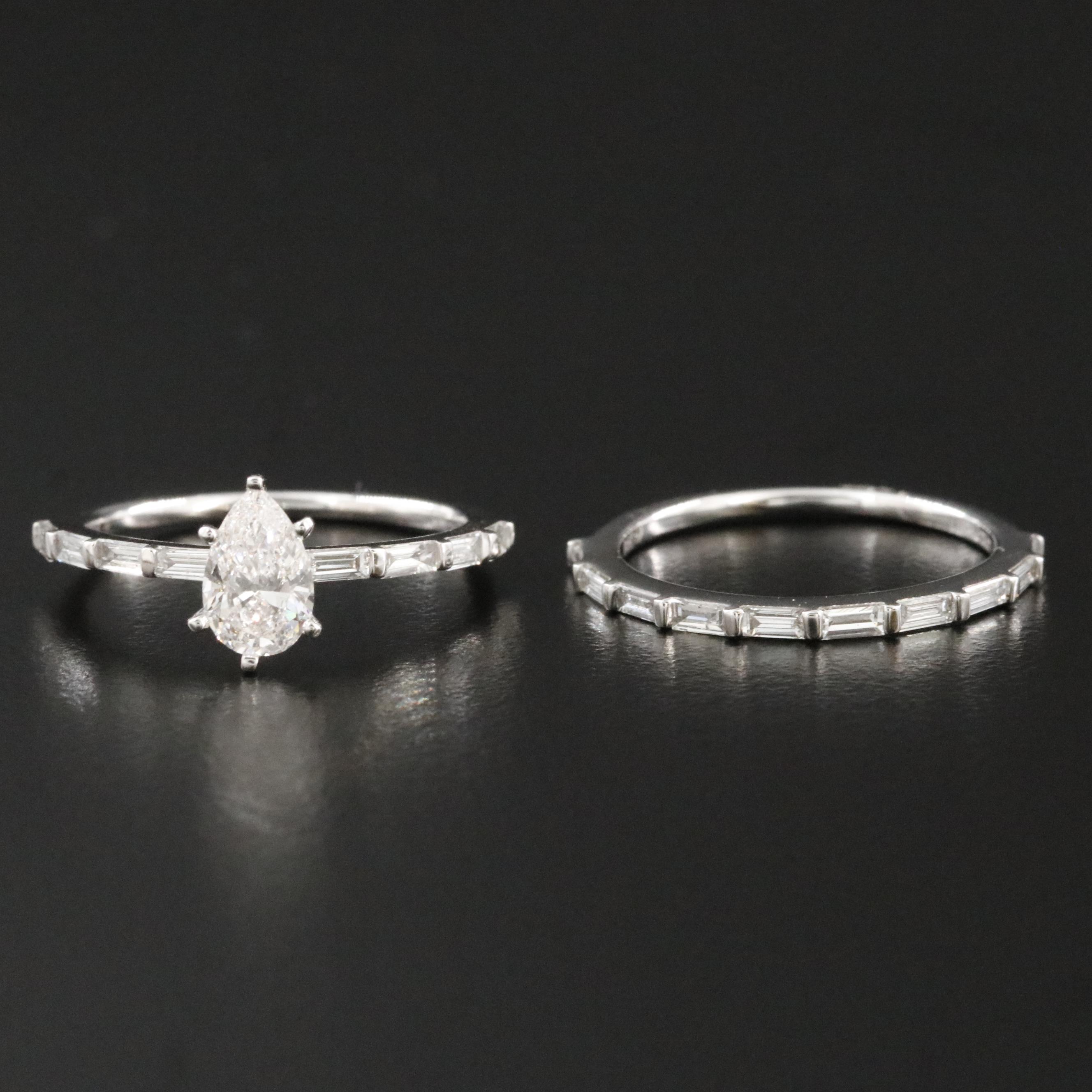 14K 1.24 CTW Lab Grown Diamond Ring Set