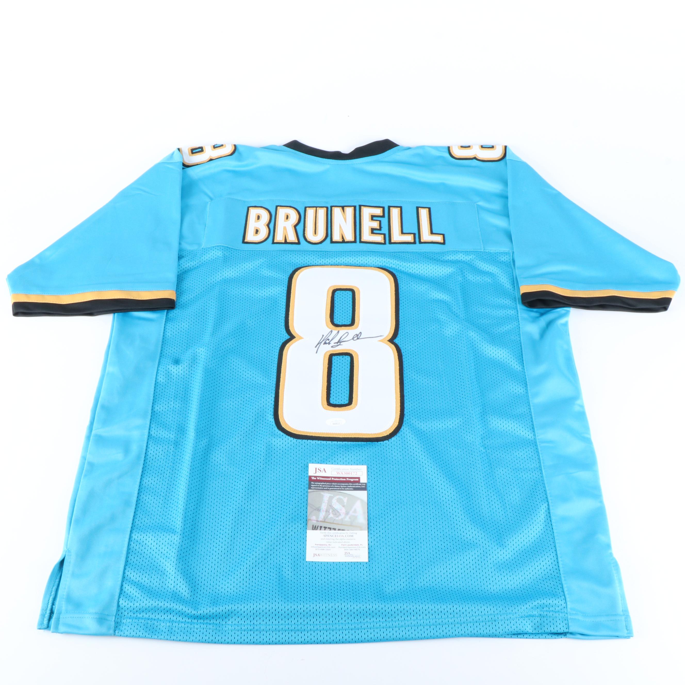 Tony Boselli and Mark Brunell Signed Jacksonville Jaguars Football Jerseys, JSA