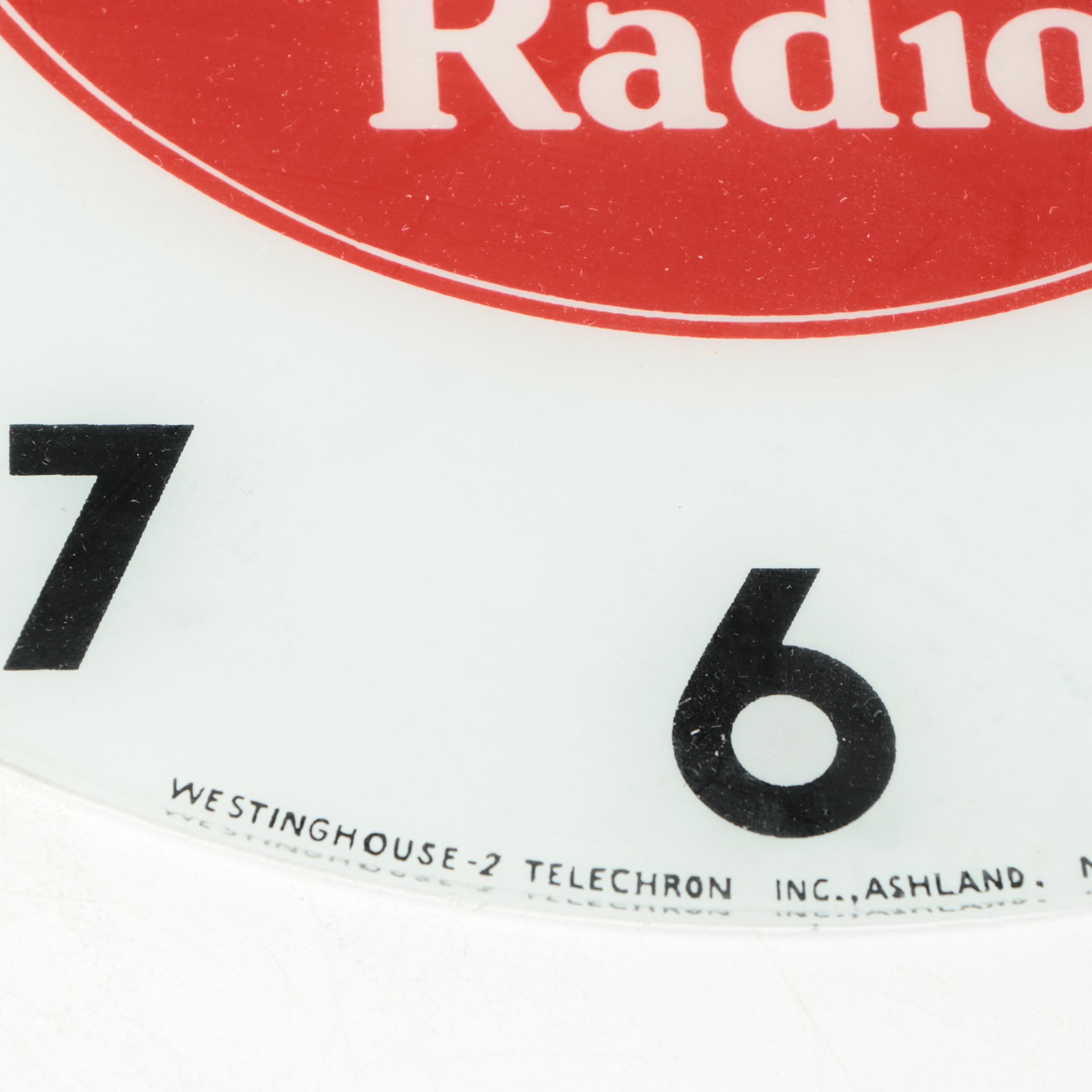Westinghouse Radio Glass Advertising Clock Face, 20th Century