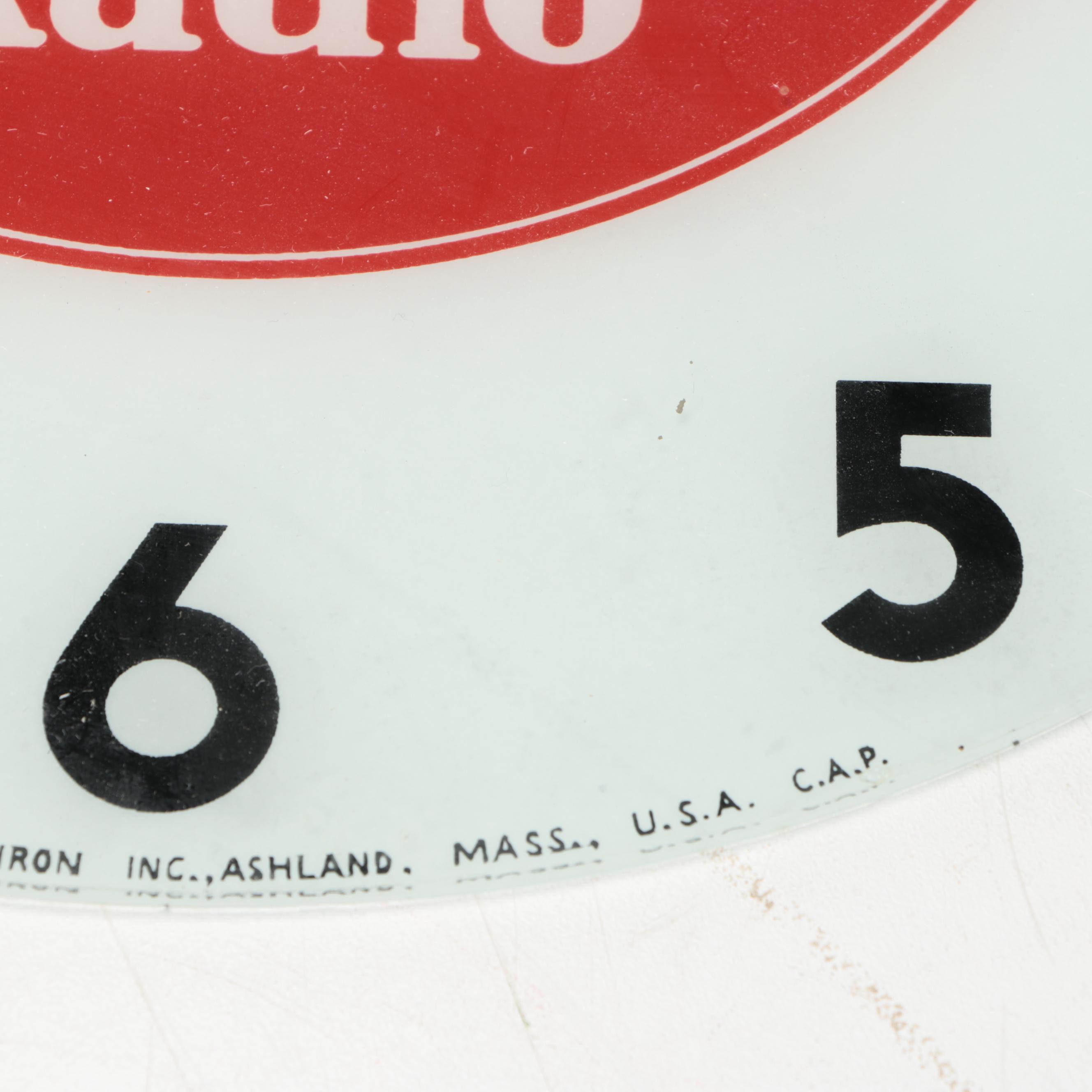 Westinghouse Radio Glass Advertising Clock Face, 20th Century